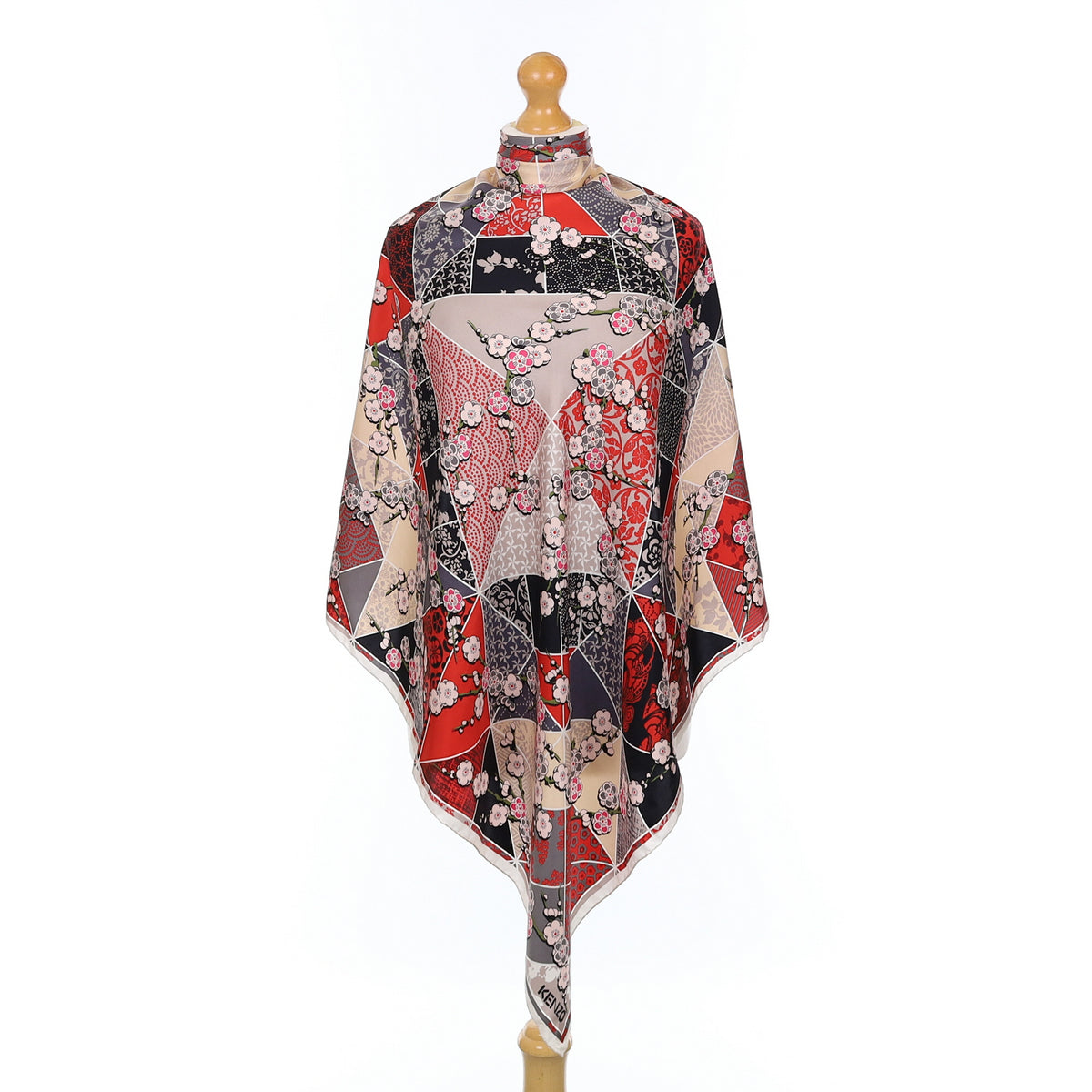 Kenzo Geometric Floral Silk Scarf