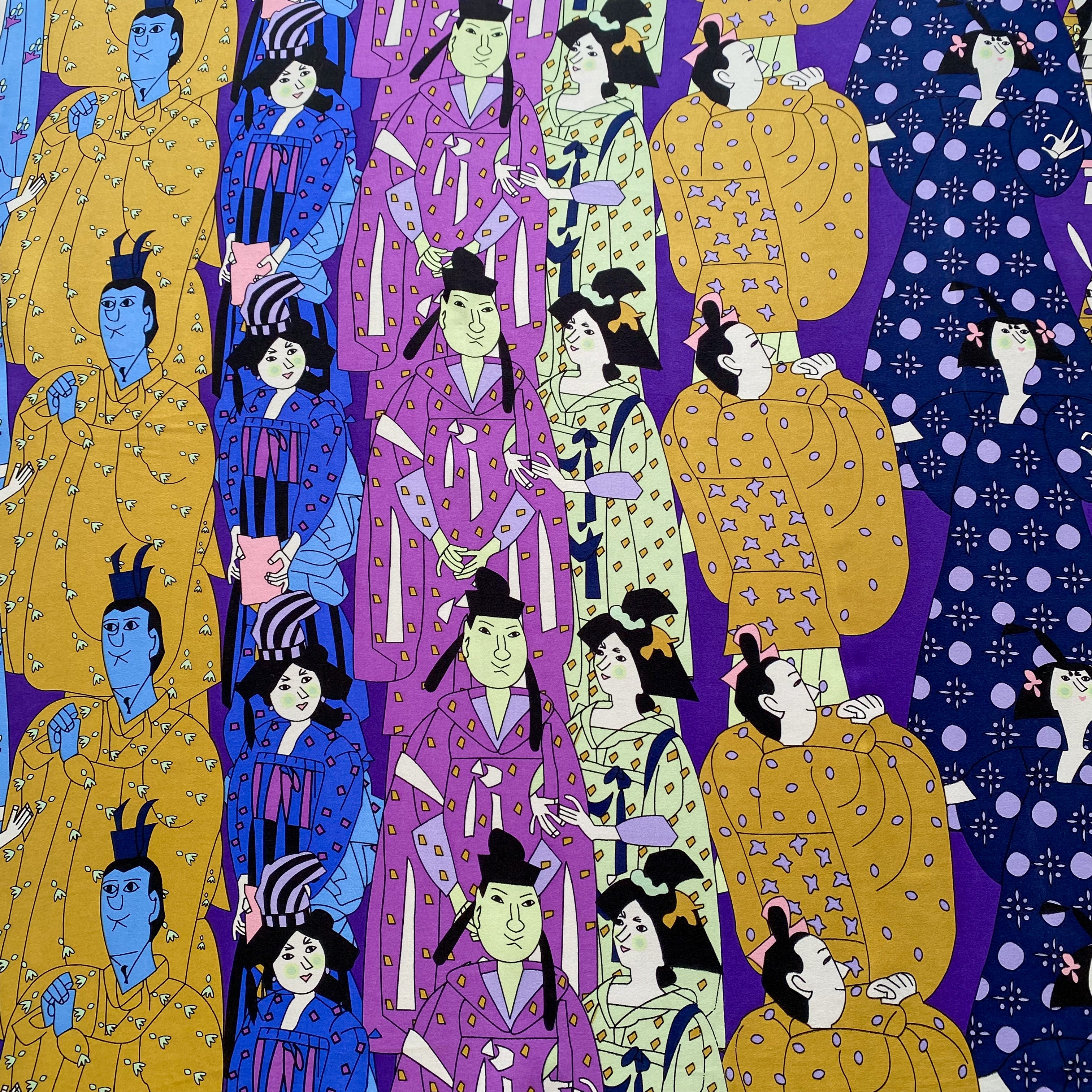 Purple Oriental Design Silk Scarf