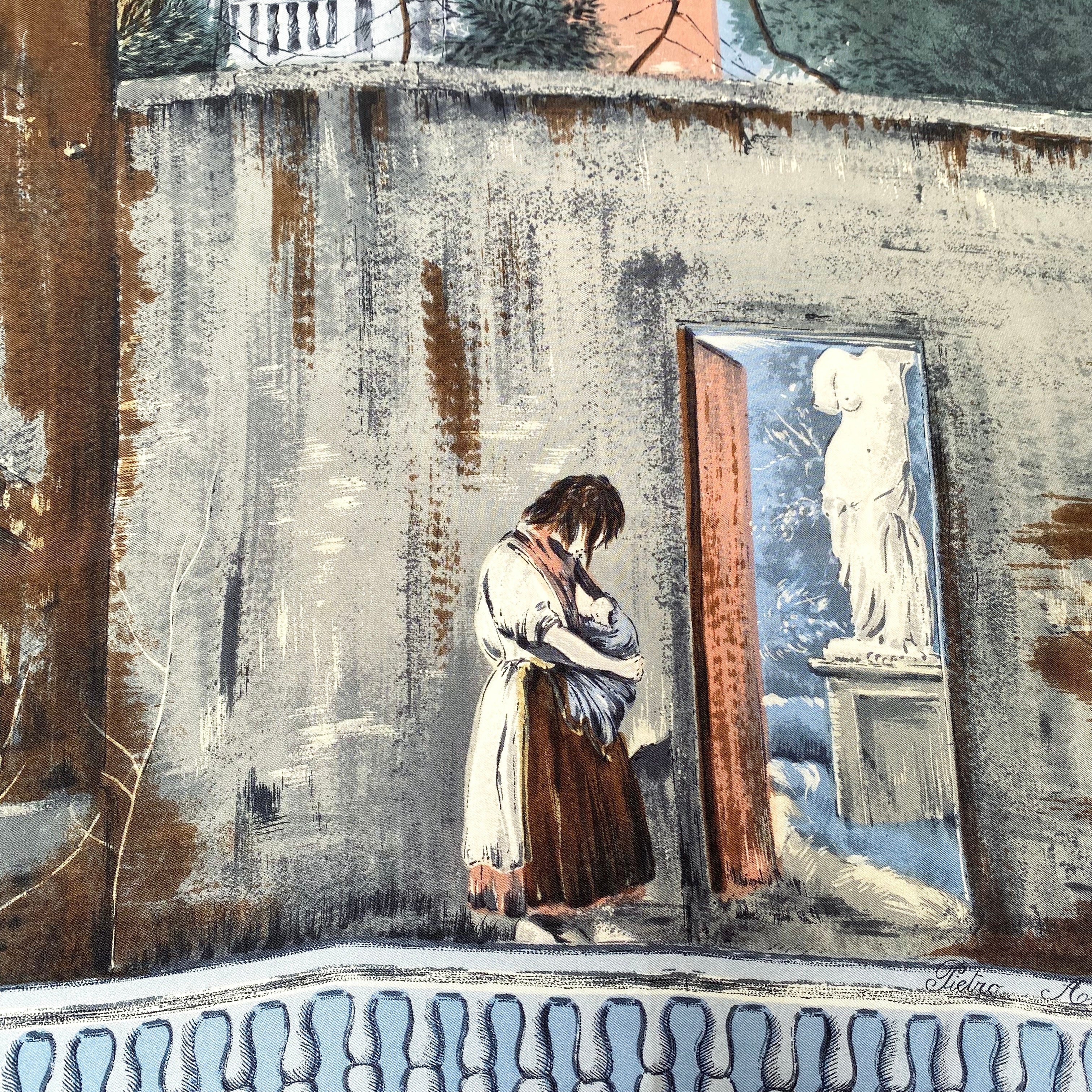 Stunning Jacqmar Artistic Vintage Silk Scarf