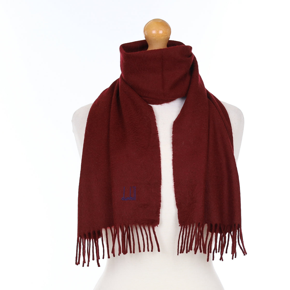 Scottish Deep Wine Red Cashmere Woven Scarf