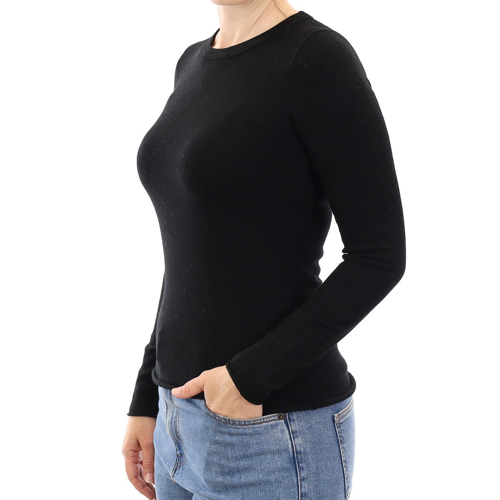 Black Cashmere Crew Neck Jumper Small