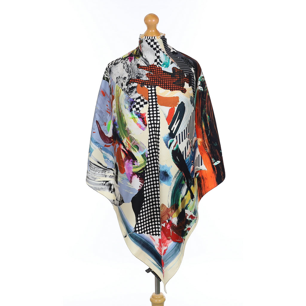 Christian Lacroix Multicoloured Abstract Silk Scarf