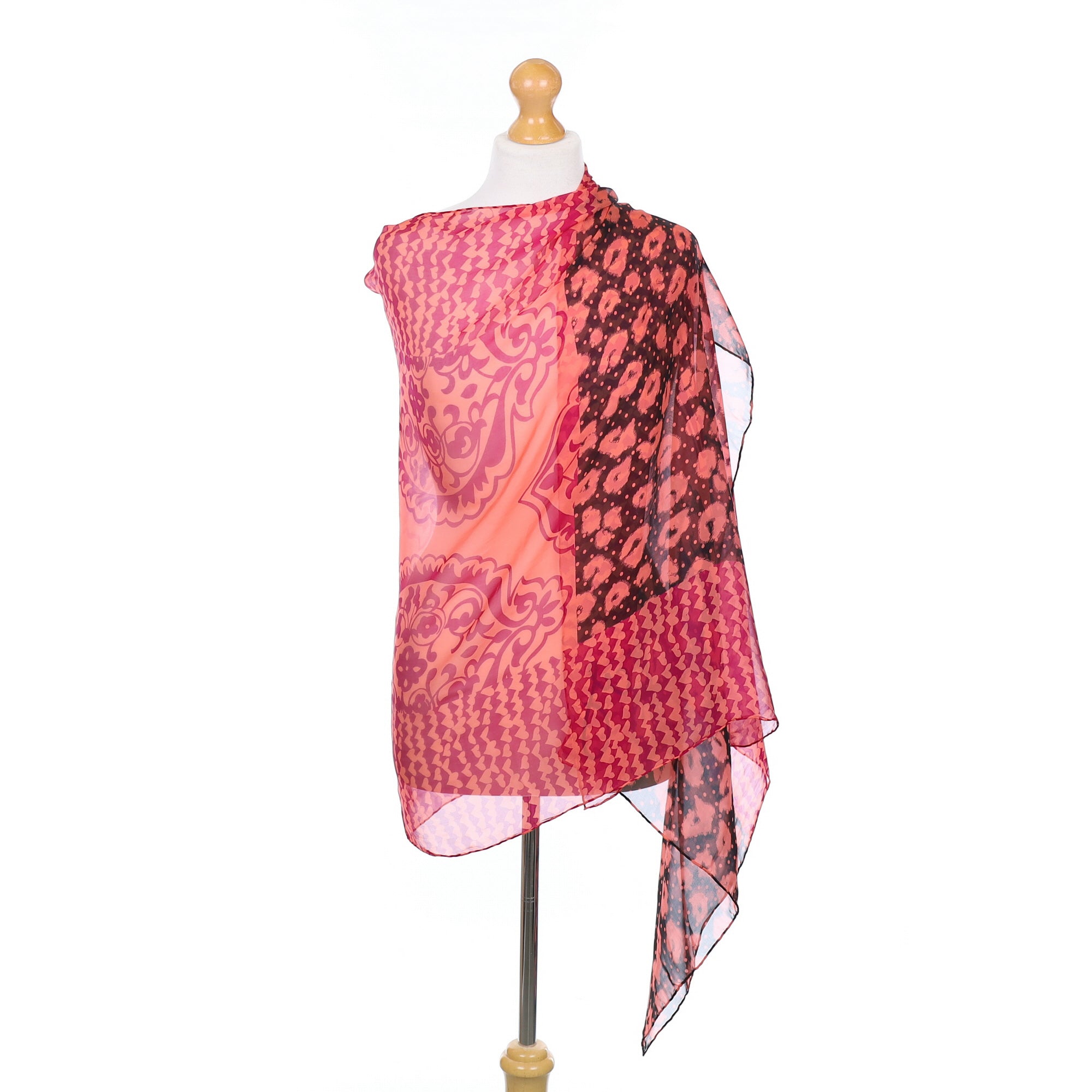 Brand New Juicy Couture Pink Patterned Silk Wrap