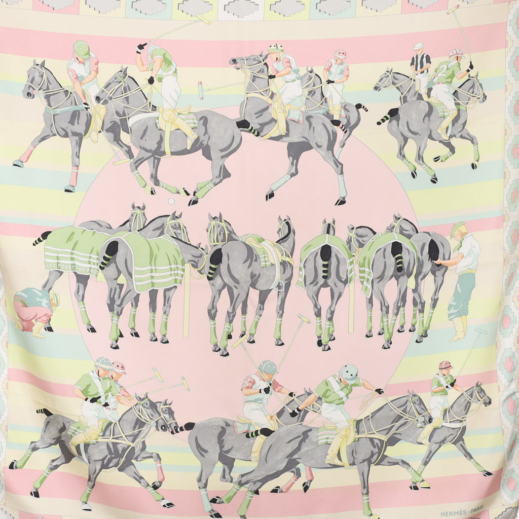 Hermès Les Poneys de Polo Silk Scarf