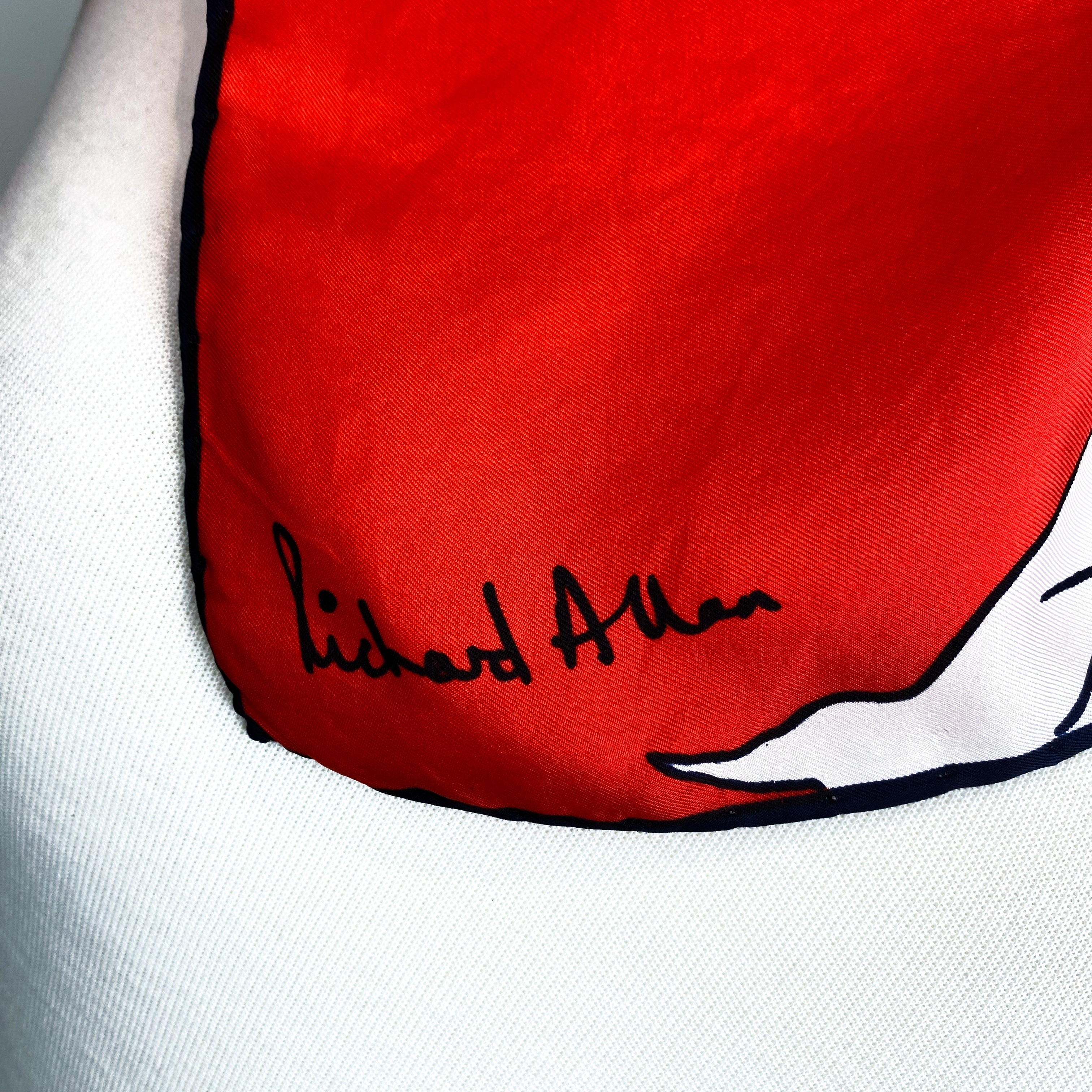 1970s Leaf Design Richard Allan Vintage Silk Scarf