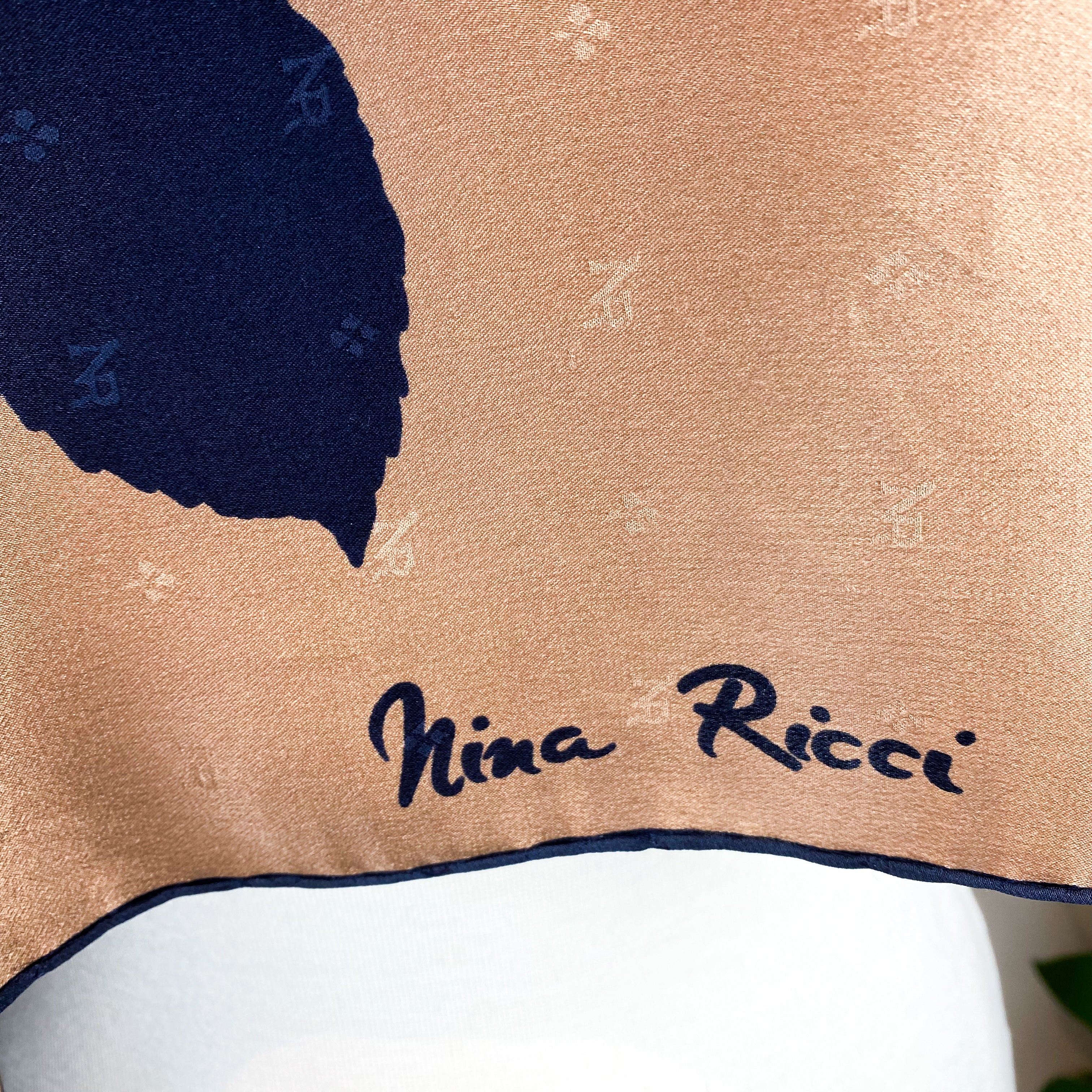 Stunning Nina Ricci Floral Designer Silk Scarf
