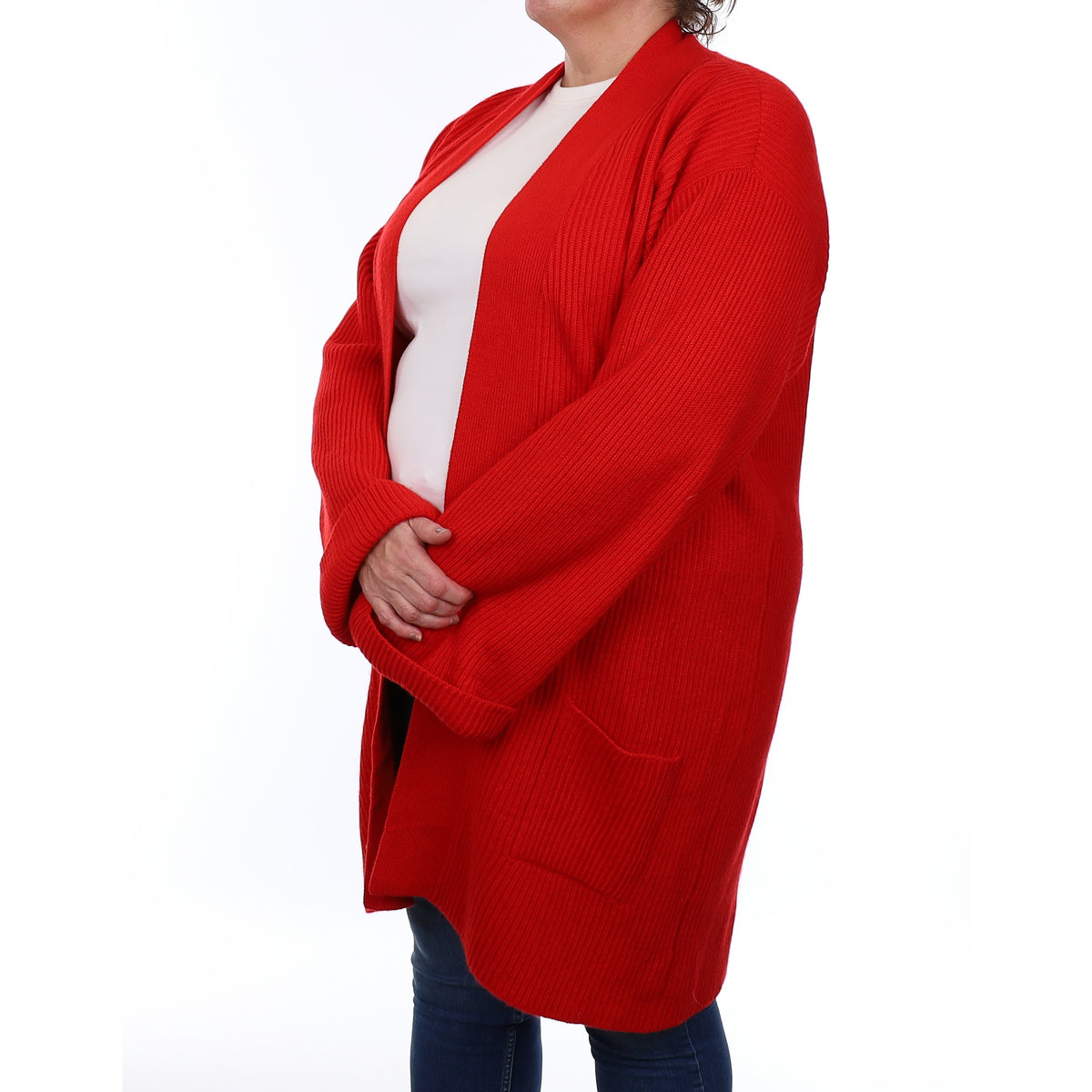 Scottish Vintage Red Extra Chunky Ribbed Cashmere Loungewear Cardigan 3XL