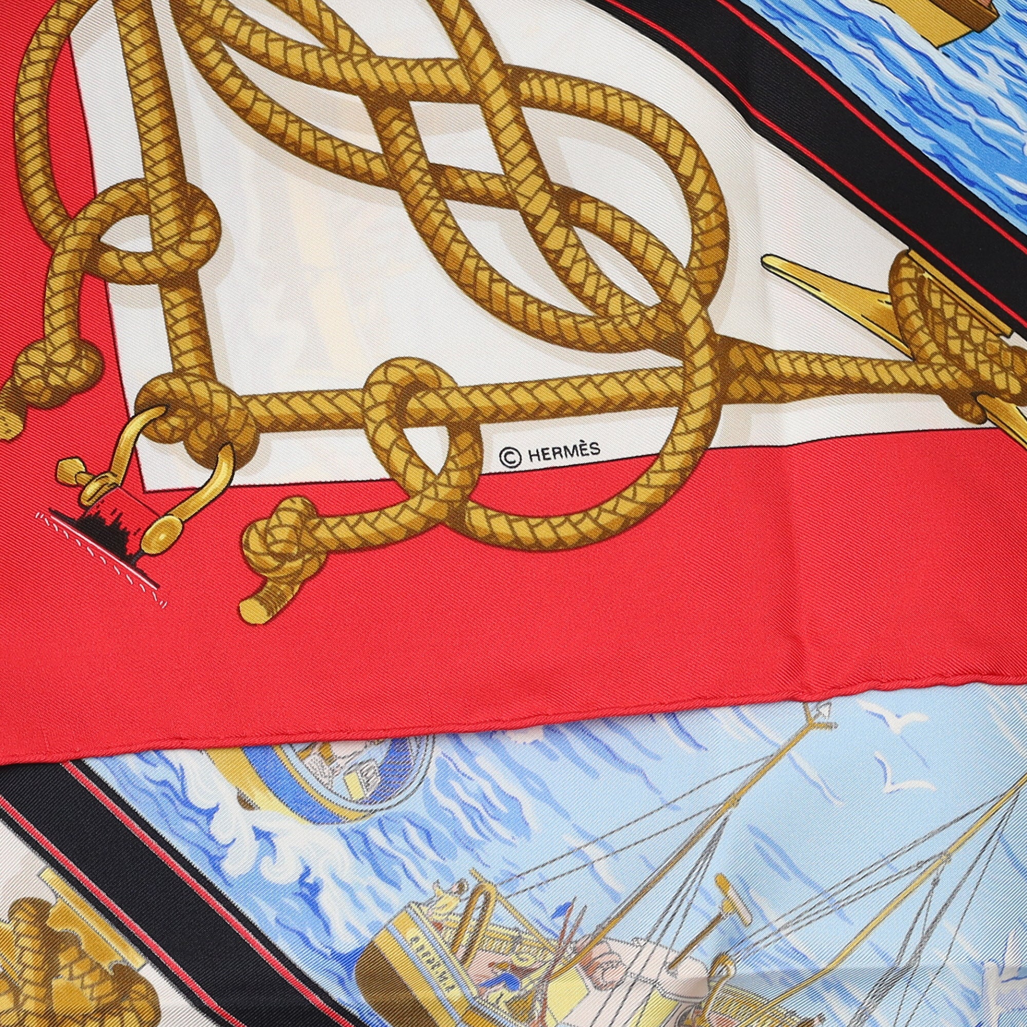 Brand New Boxed Hermès Retour de Pêche Silk Scarf Quite Rare