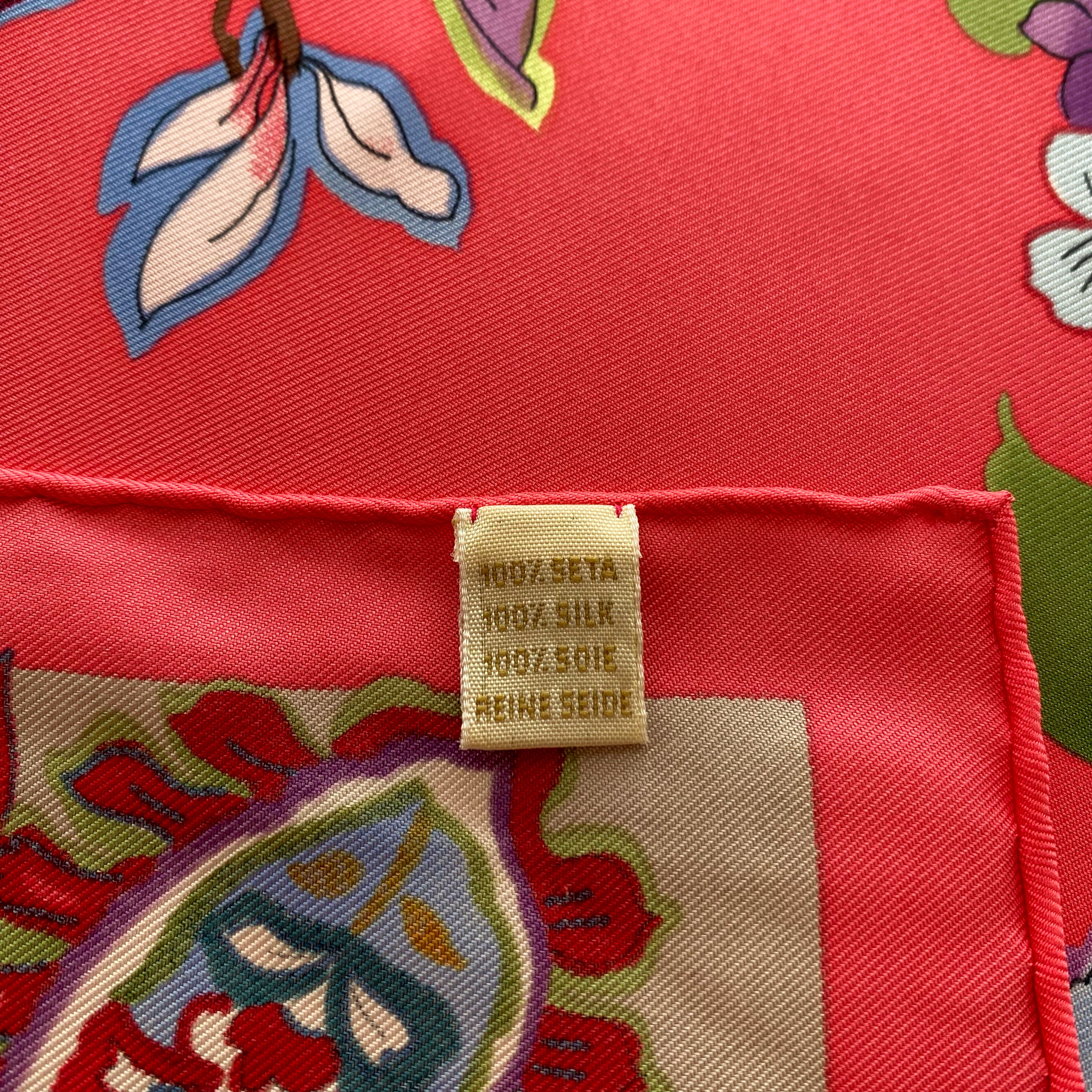 Immaculate Chopard Coral Pink Designer Silk Scarf