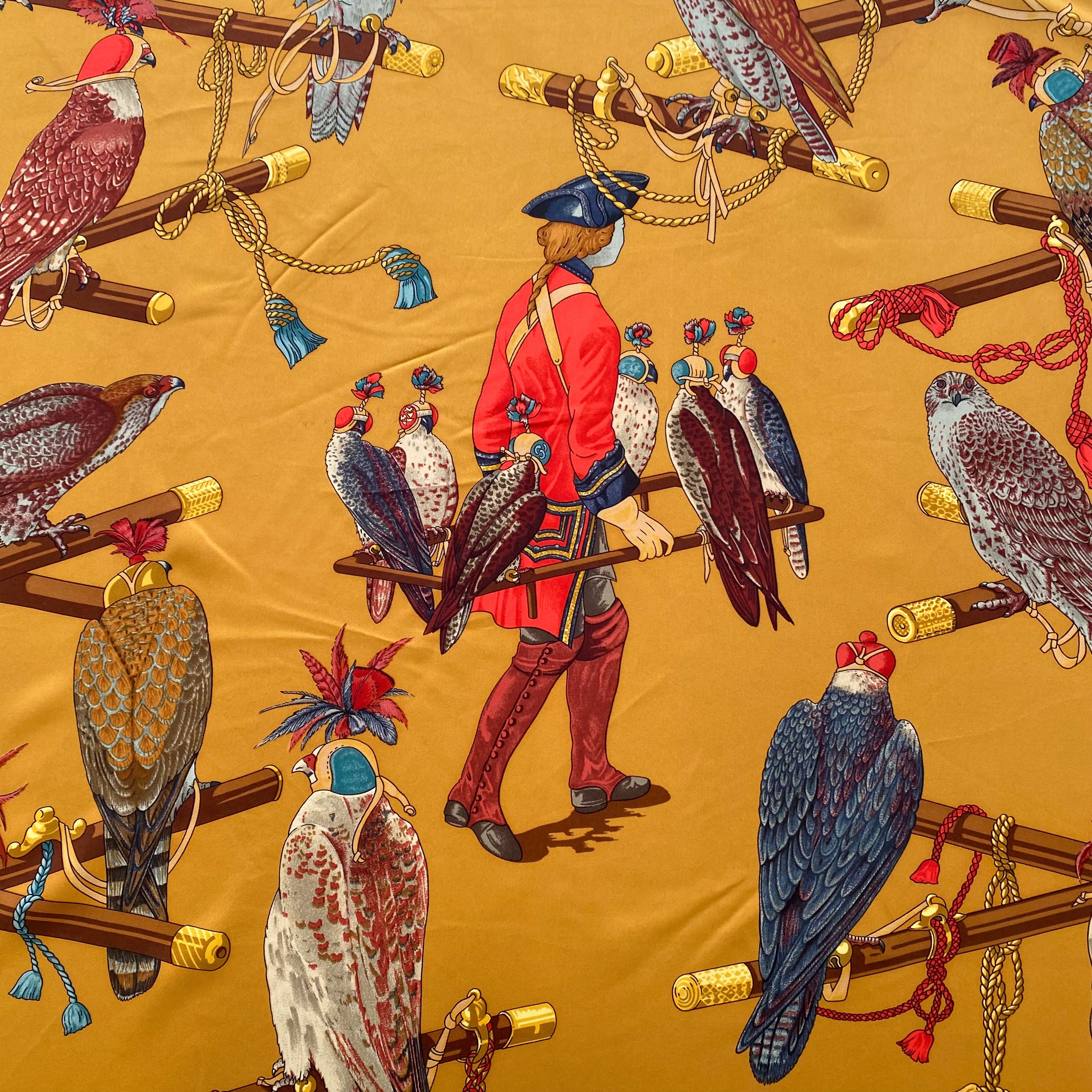 Boxed Hermès Les Oiseaux du Roy Silk Scarf