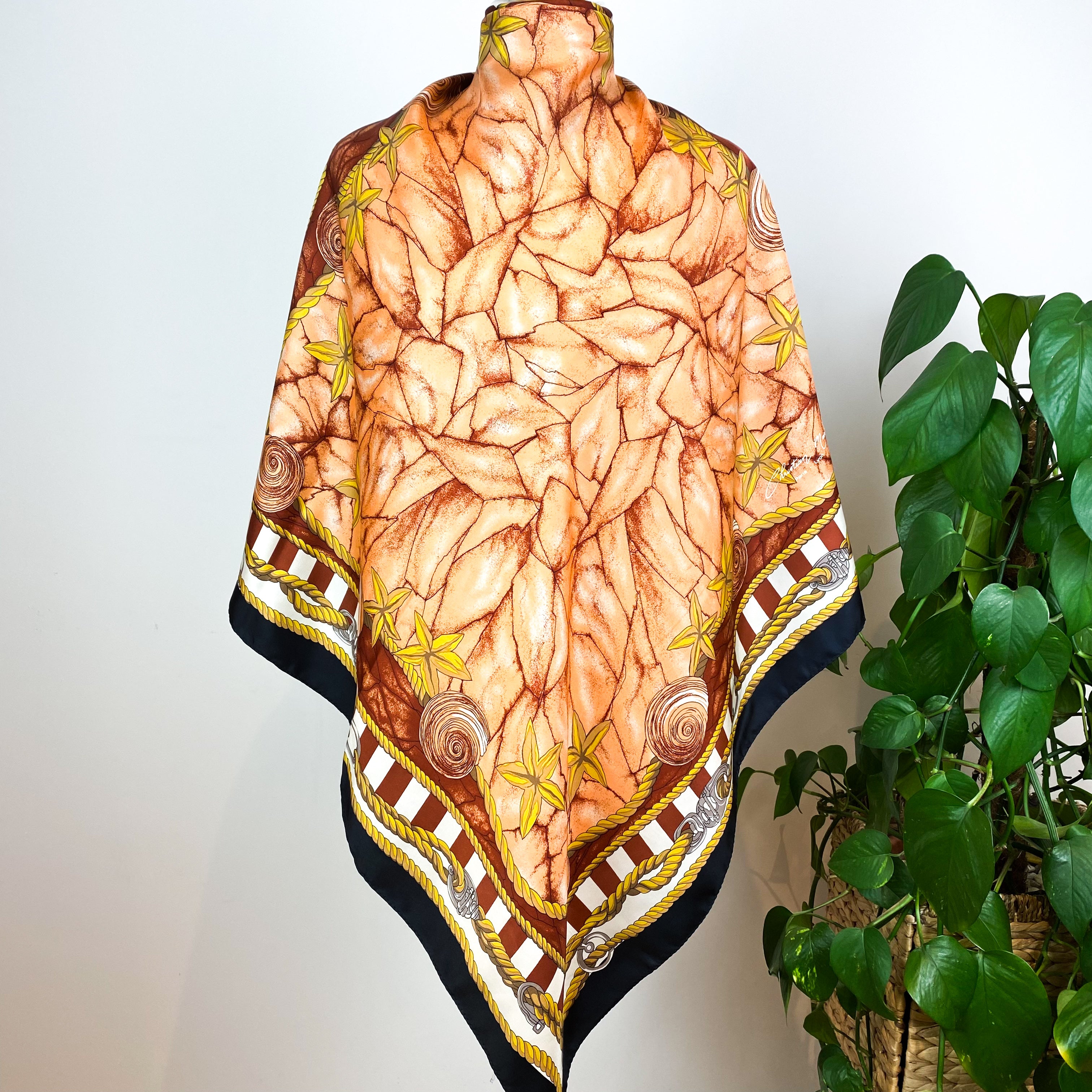 1980s Christian Martin French Vintage Silk Scarf