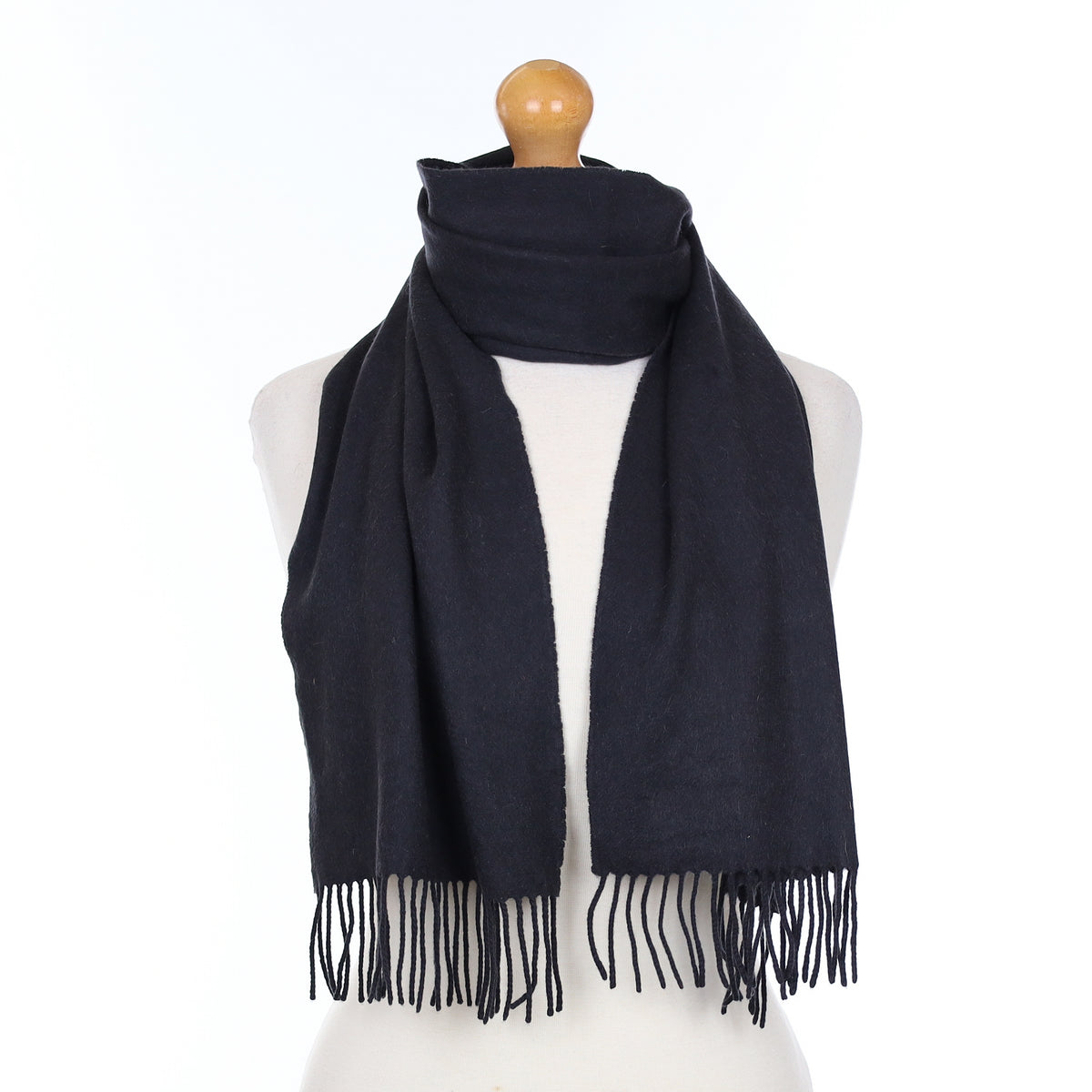 Scottish Dark Navy Cashmere Woven Scarf