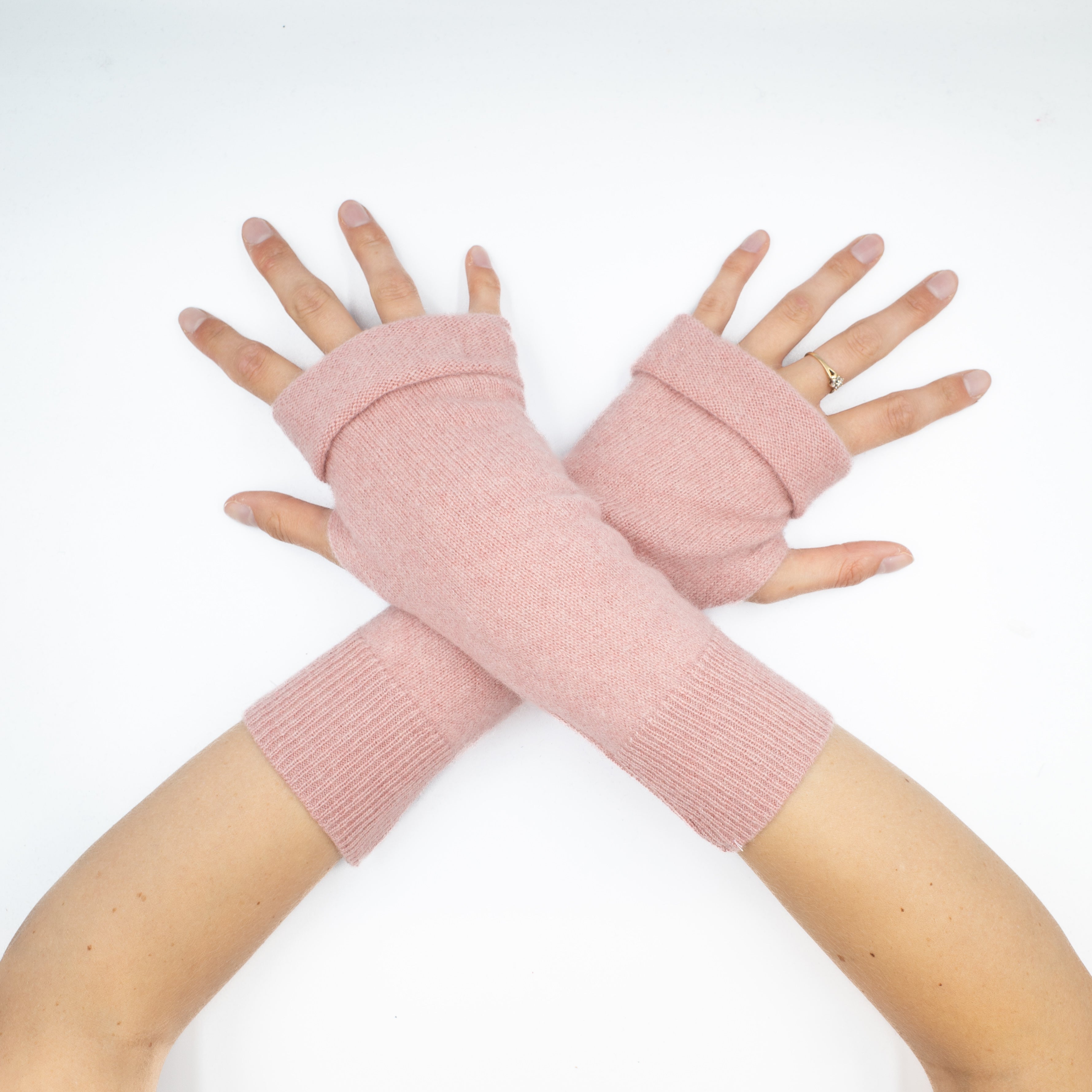 Ice Pink Fingerless Gloves