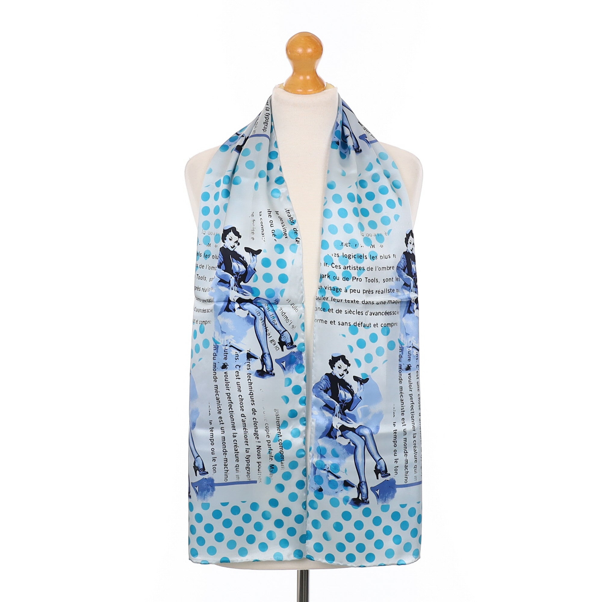 Jammers & Leufgen Blue Slogan Silk Scarf