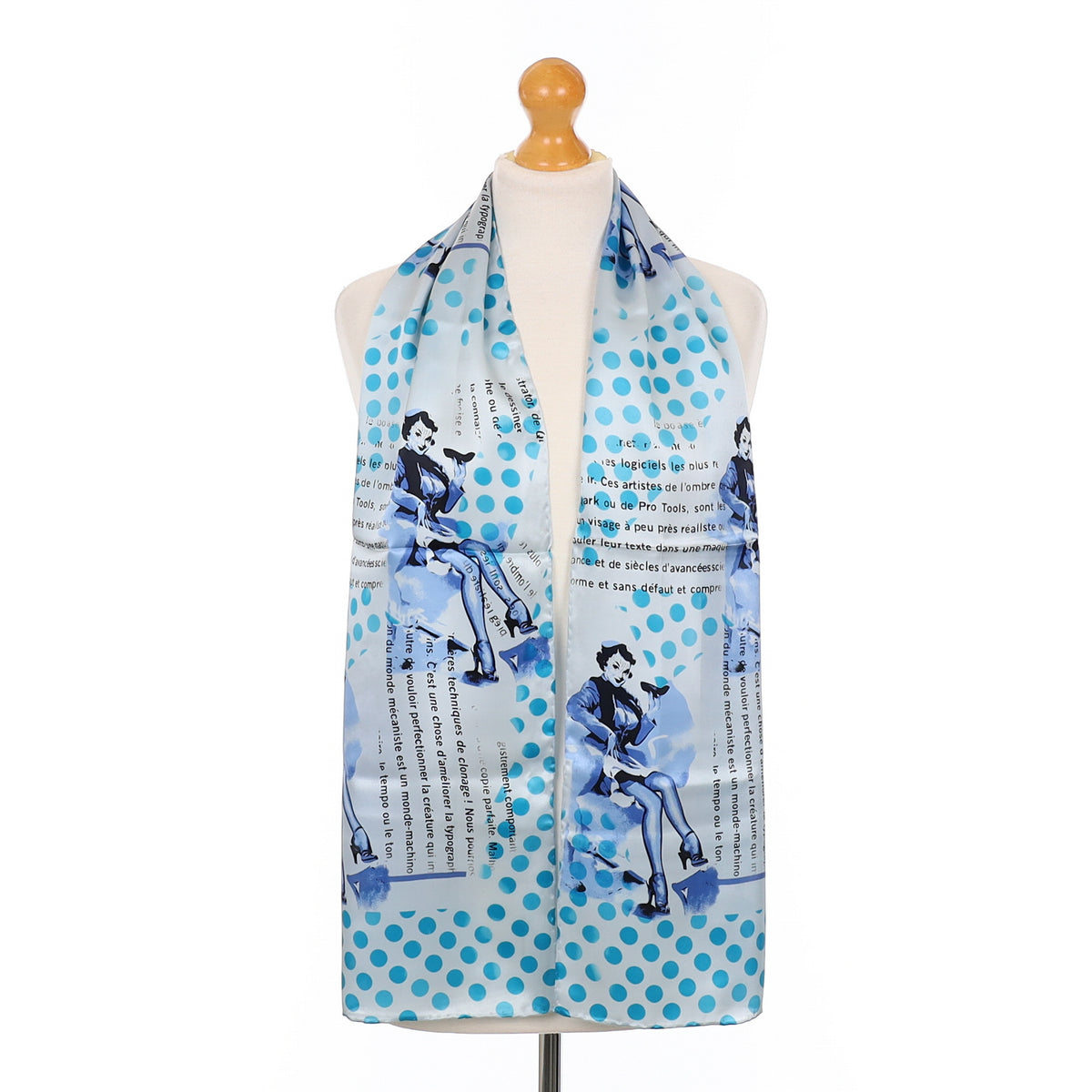 Jammers & Leufgen Blue Slogan Silk Scarf