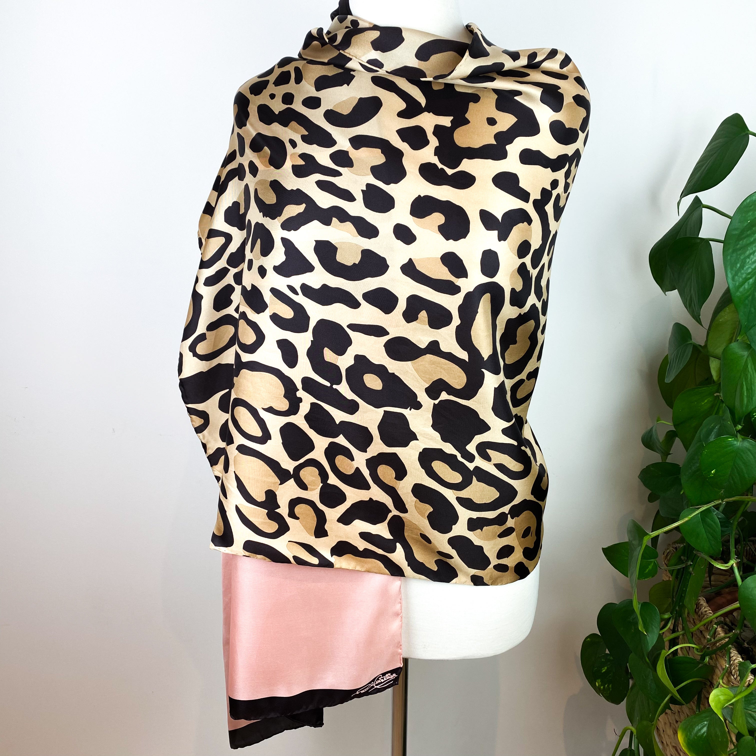 Animal Print Paul Costelloe Wrap Style Silk Scarf