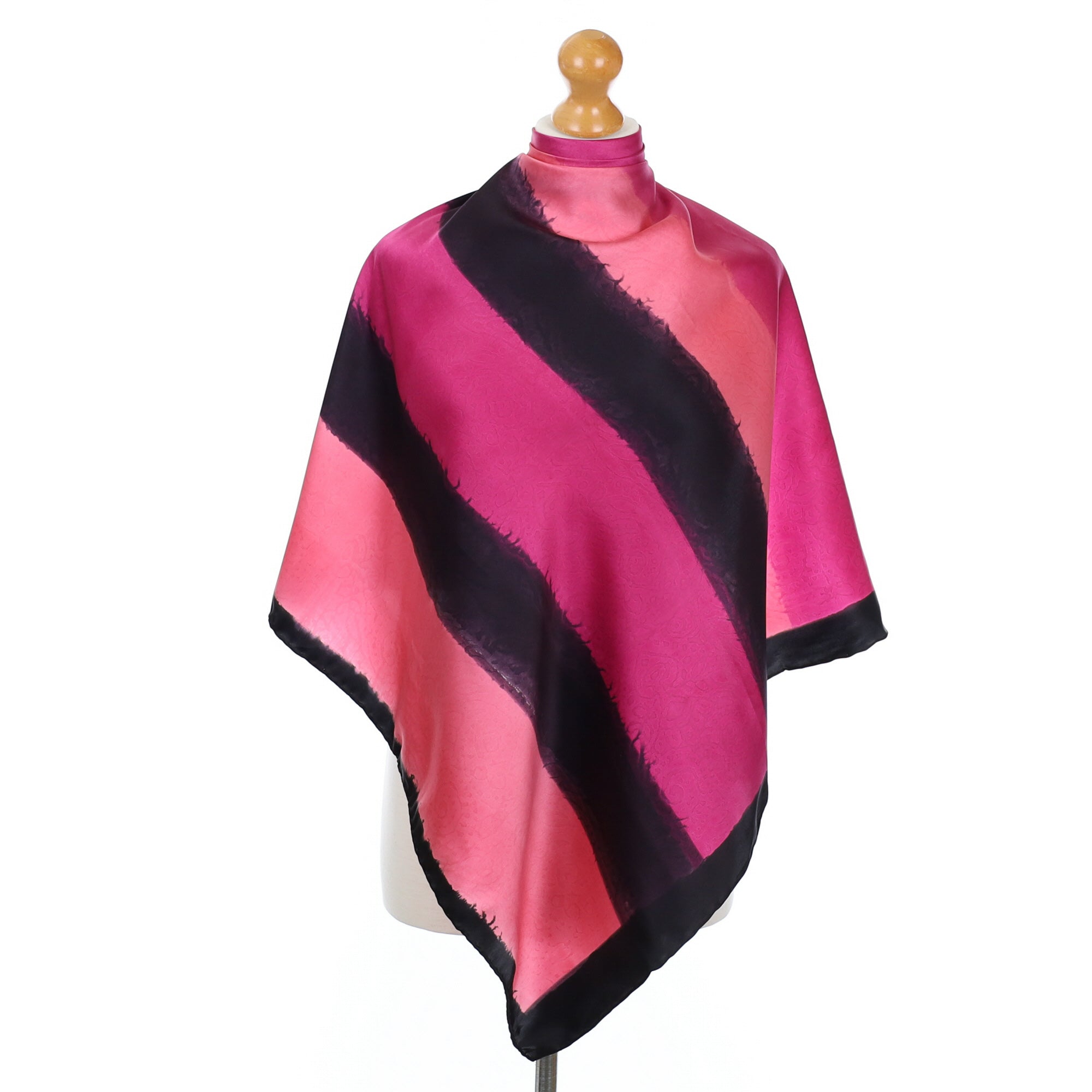 Pink Striped Vintage Silk Scarf