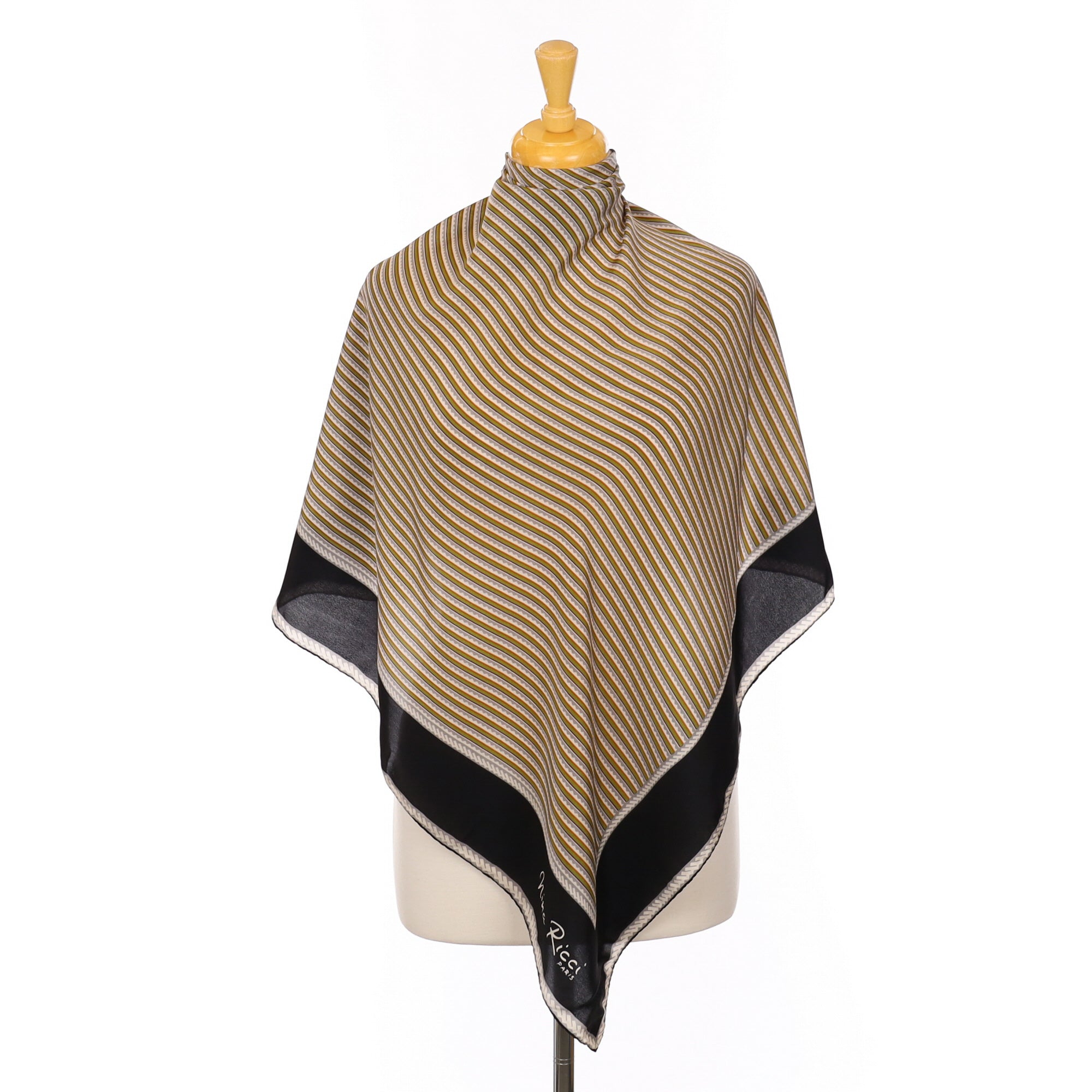 Nina Ricci Striped Vintage Silk Scarf