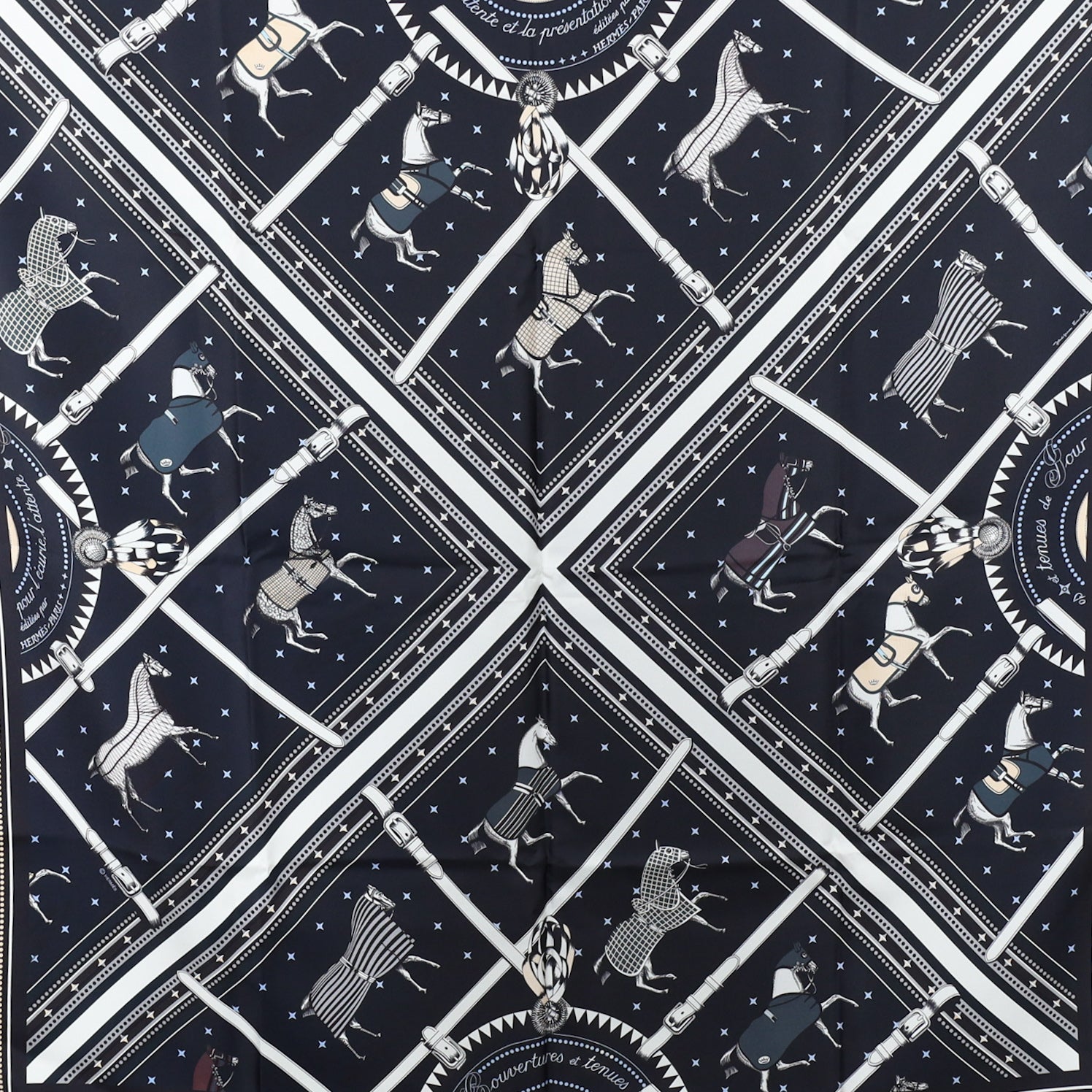 Brand New Boxed Hermès Couvertures Et Tenues Double Faced Silk Scarf
