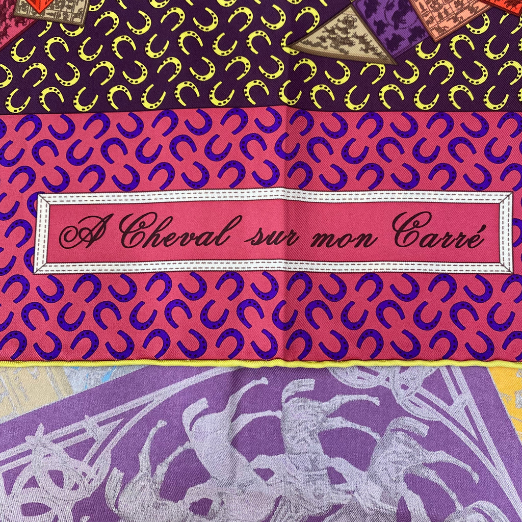 Hermès A Cheval sur mon Carré Silk Scarf Quite Rare