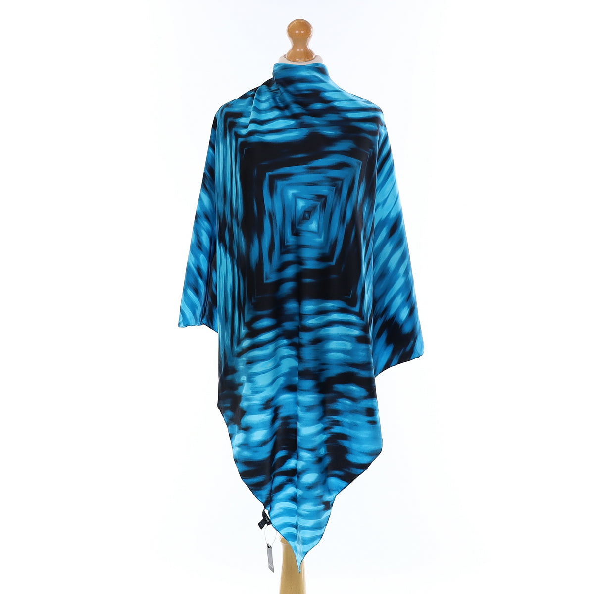 Brand New Blue Abstract Wave Silk Scarf