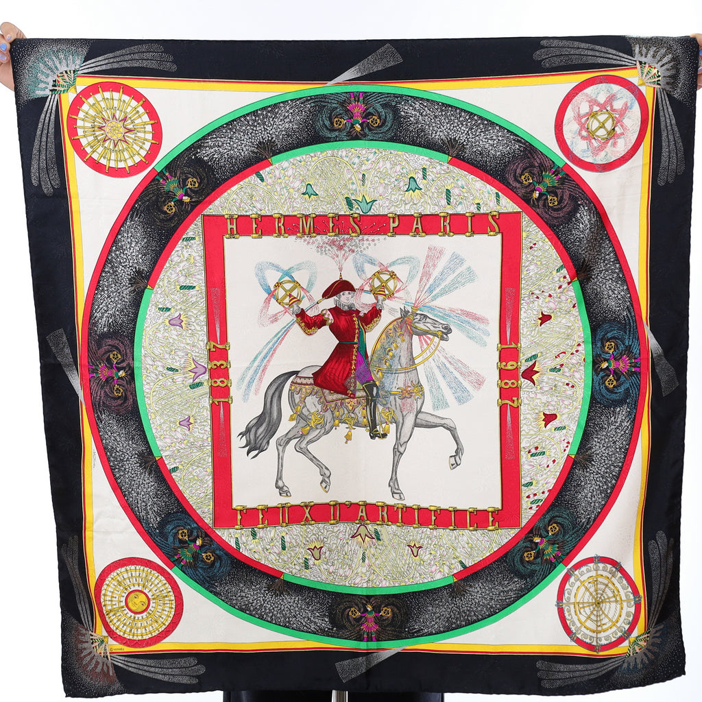 Pristine Hermès Feux D’Artifice Silk Scarf