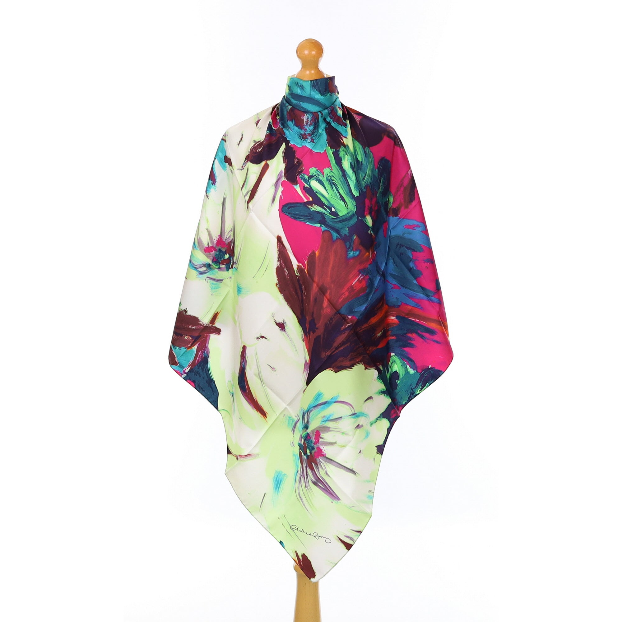 Clelia & Romy Bold Abstract Floral Silk Scarf