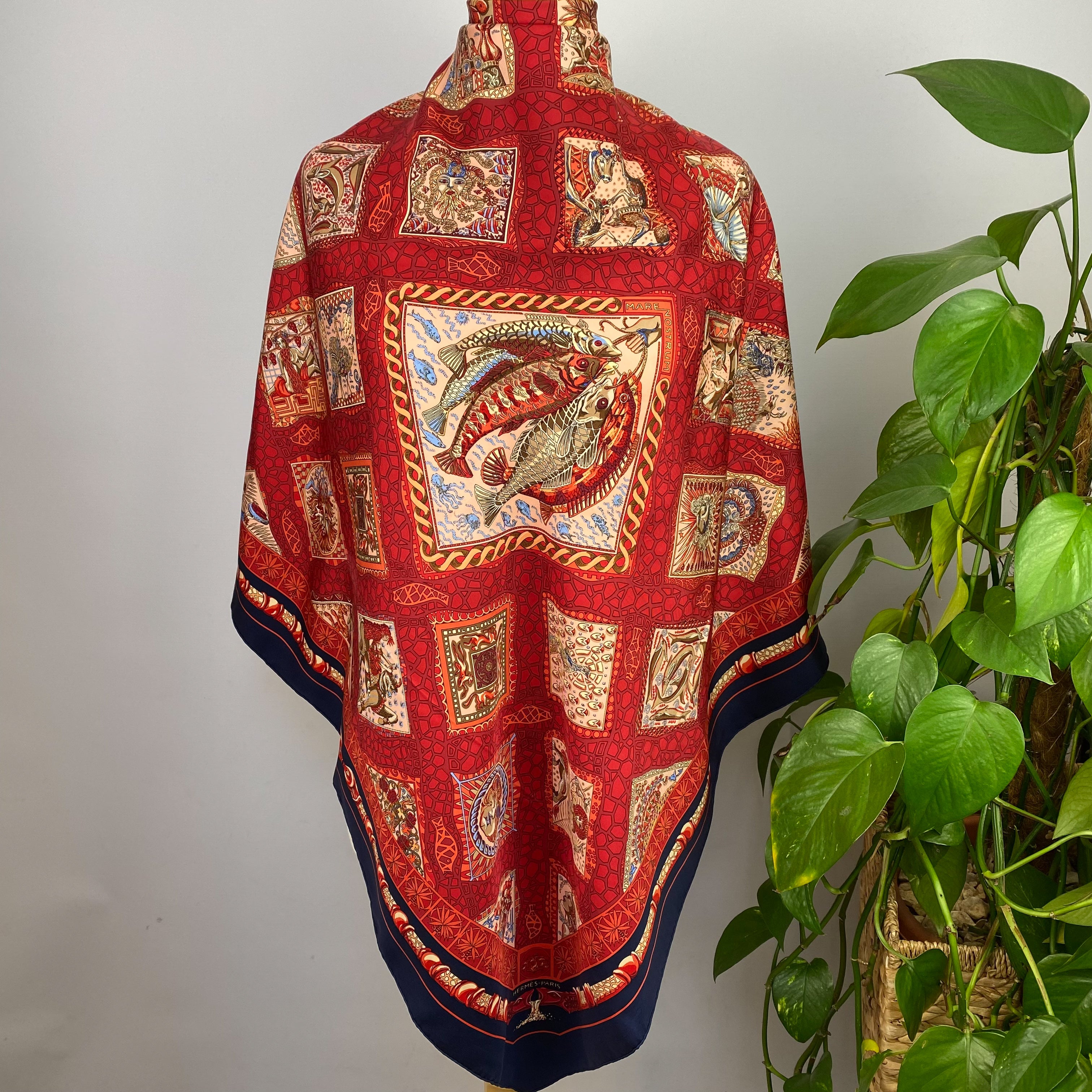 Boxed Hermes Mare Nostrum Designer Silk Scarf
