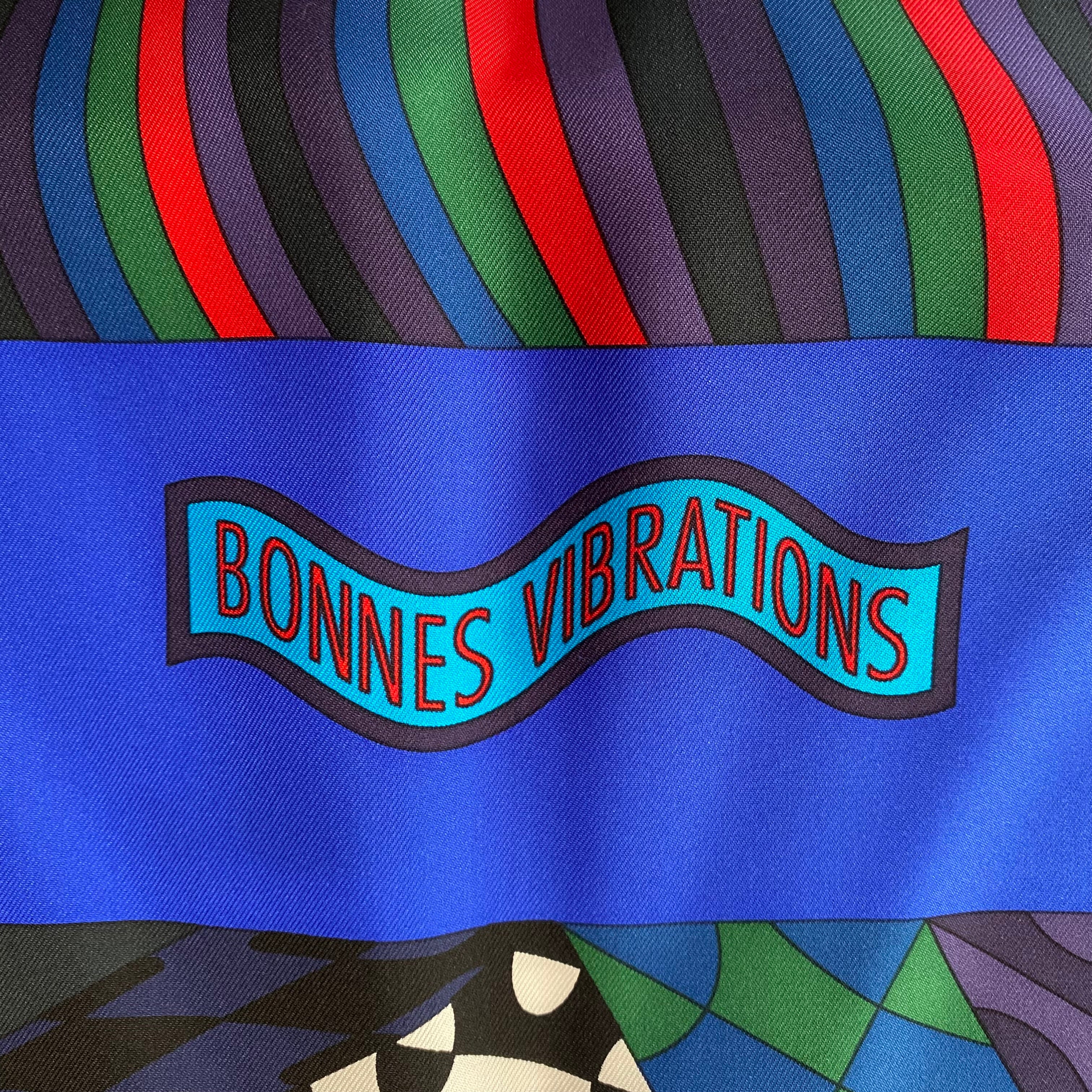 Unworn Boxed Hermès Bonnes Vibrations Silk Scarf