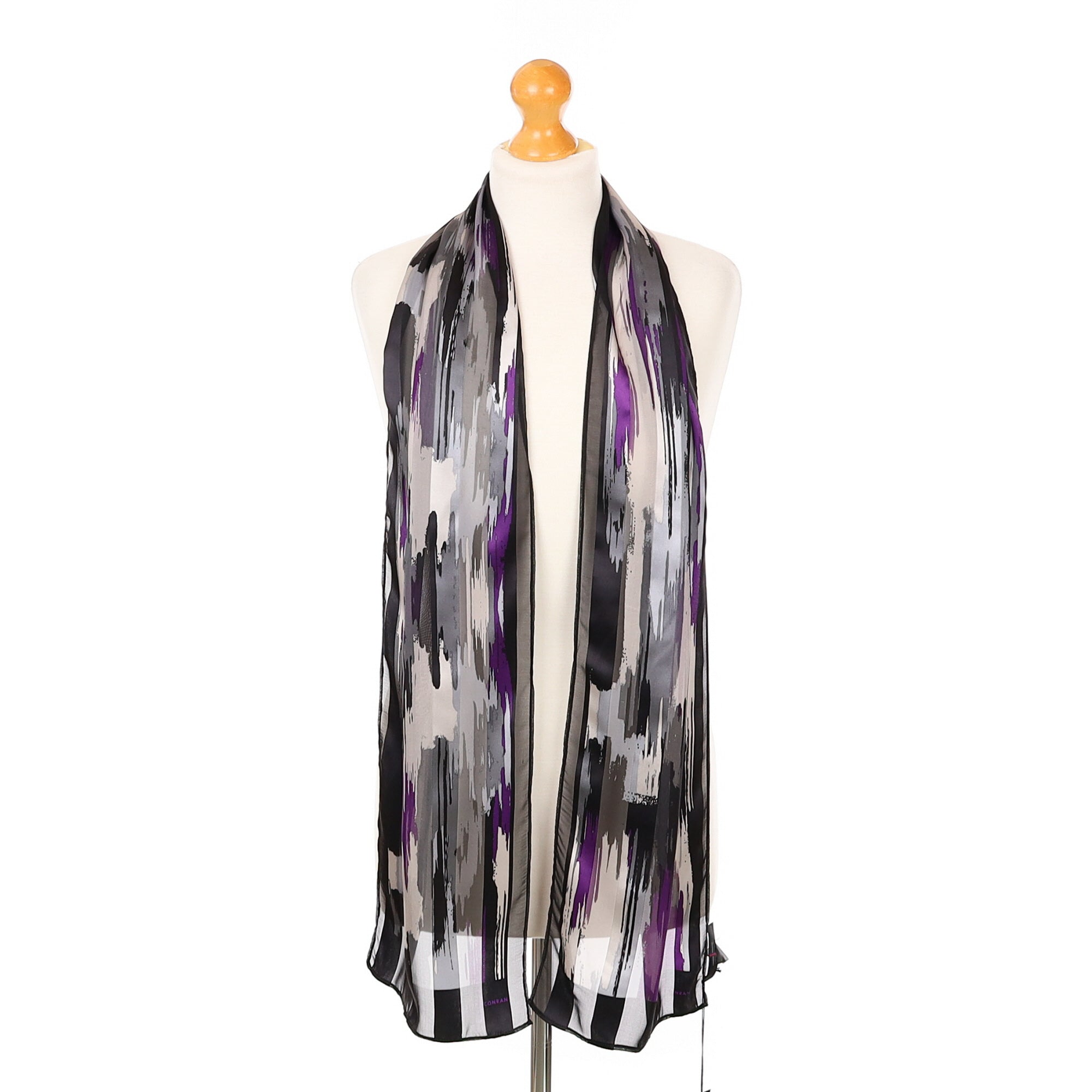 Brand New Jasper Conran Grey and Purple Silk Scarf