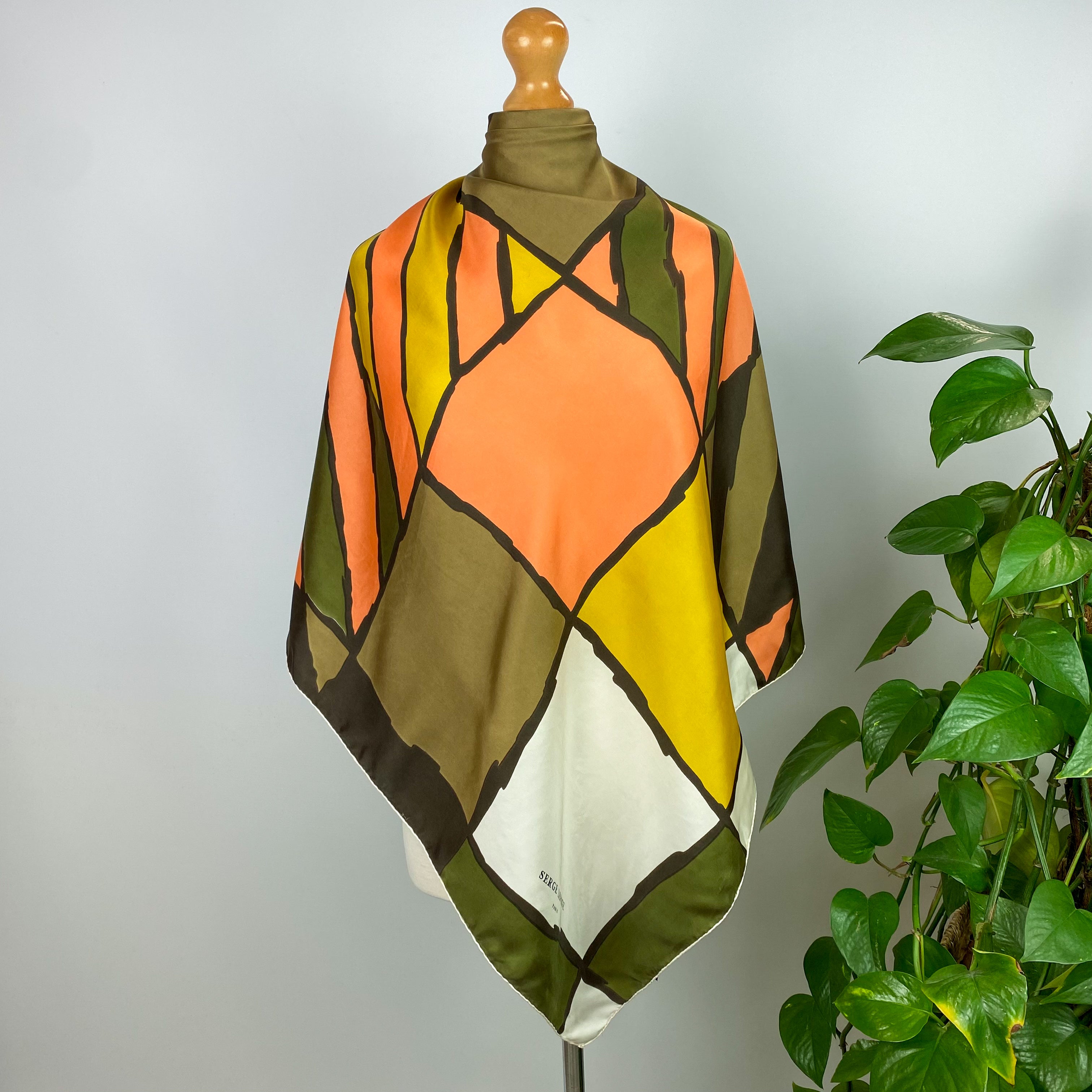 1970s Serge Lepage French Vintage Silk Scarf