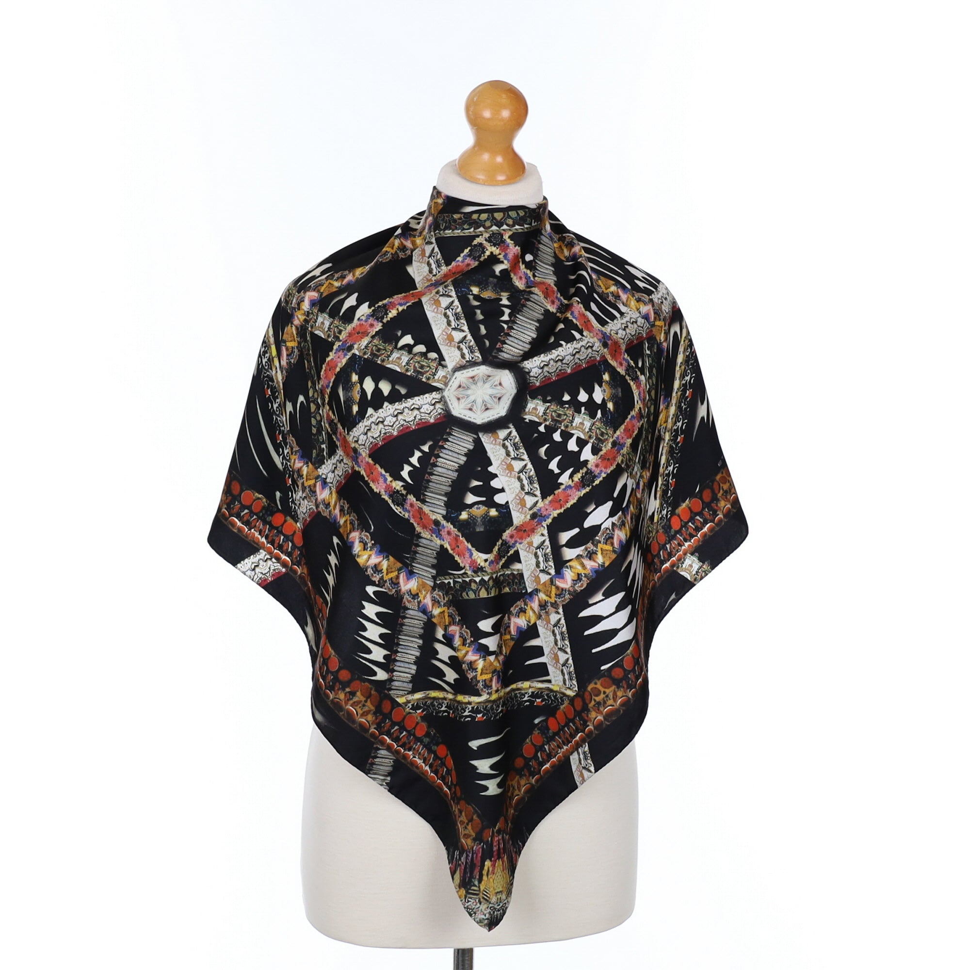 Etro Silk Abstract Black Scarf
