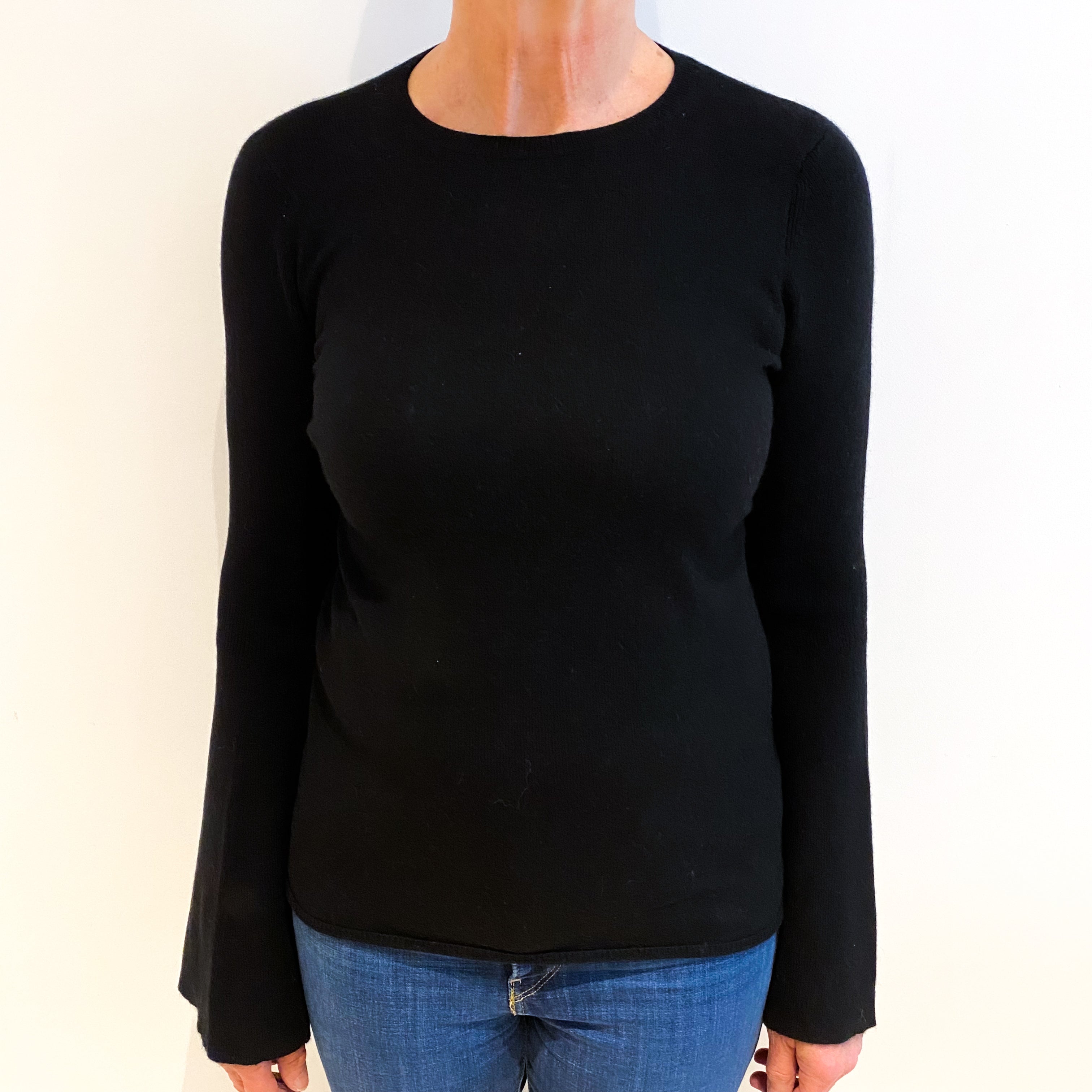 Black Cashmere Crew Neck Jumper Medium