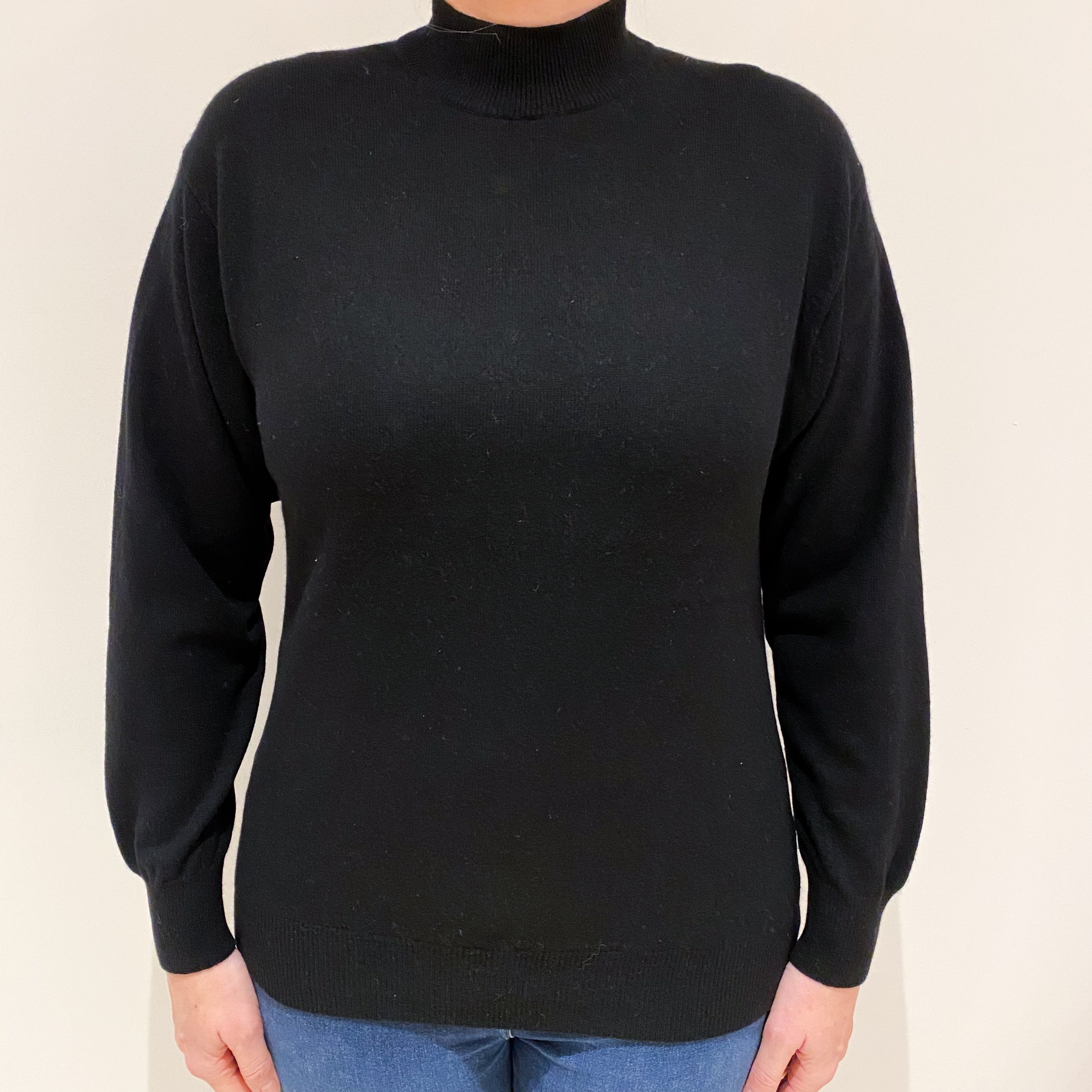 Black Cashmere Turtle Neck Jumper Large