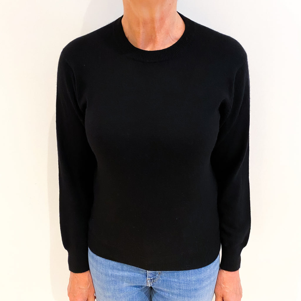 Black Cashmere Crew Neck Jumper Medium