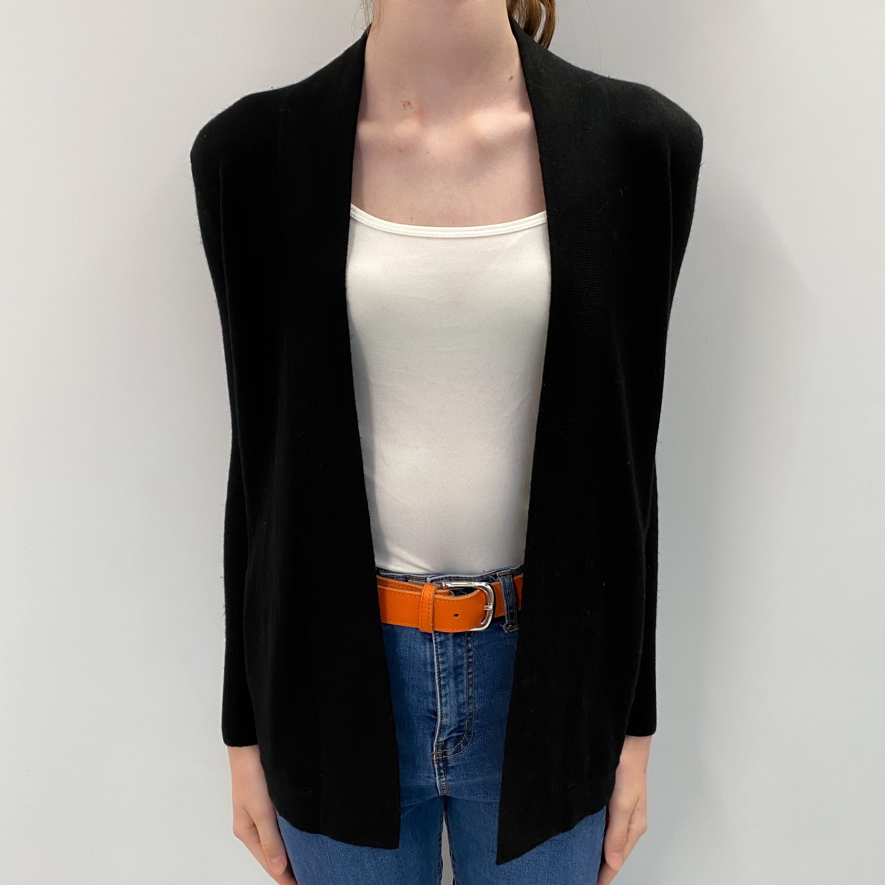Black Cashmere Edge To Edge Cardigan Extra Small