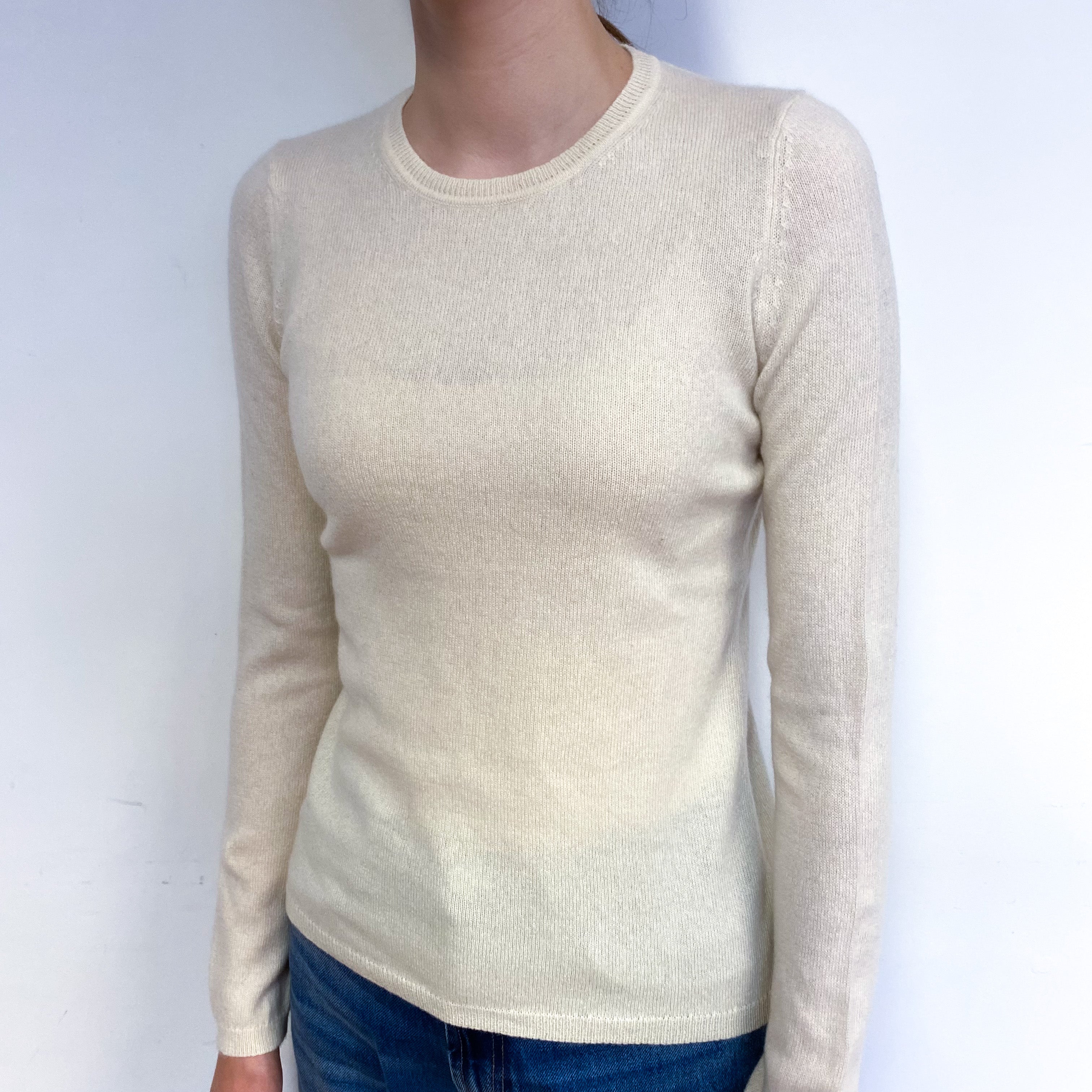 Cream Cashmere Crew Neck Jumper Extra Small