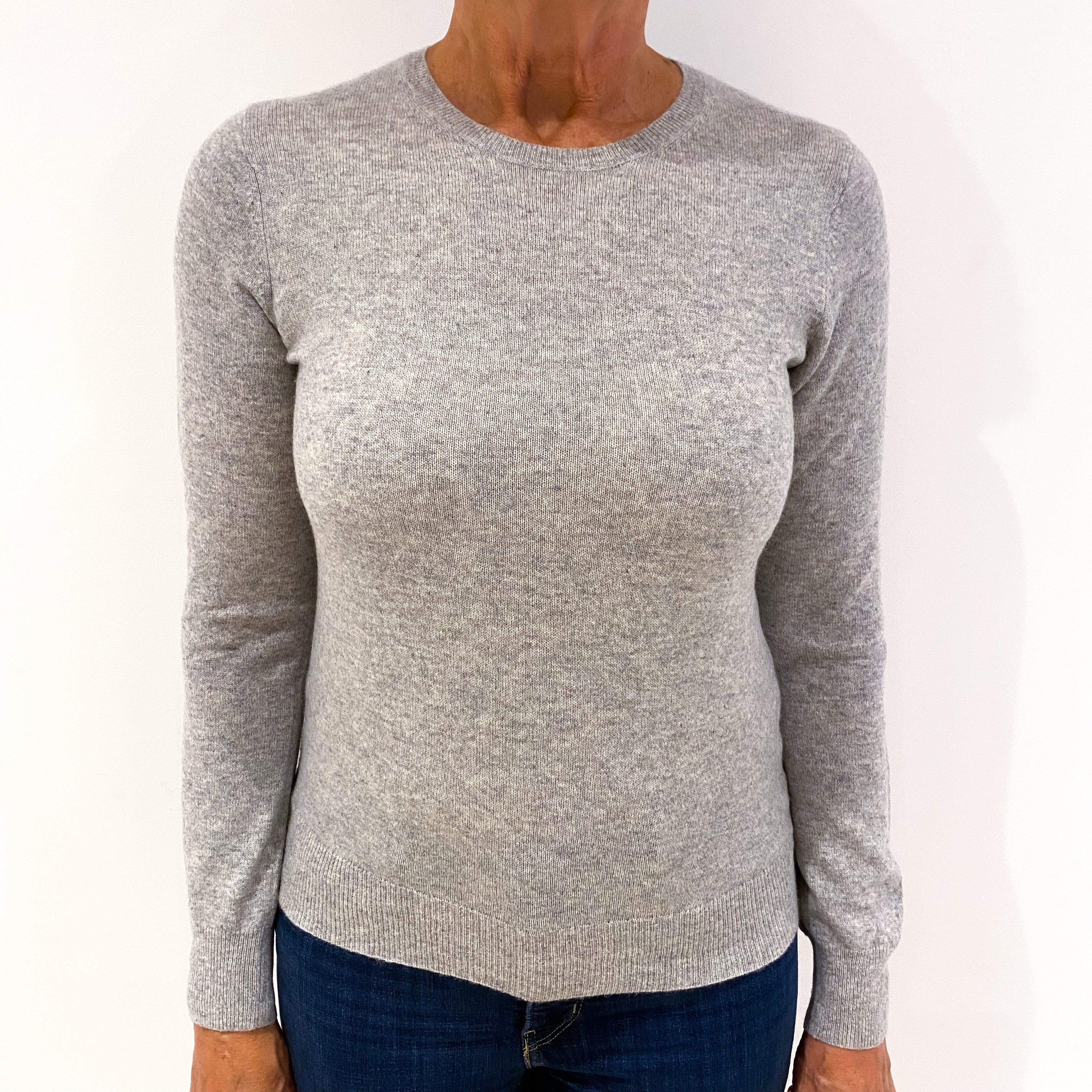 Smoke Grey Cashmere Crew Neck Jumper Medium