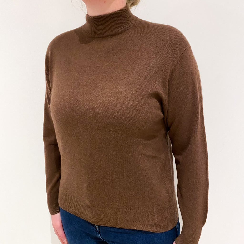 Donkey Brown Cashmere Turtle Neck Jumper Large