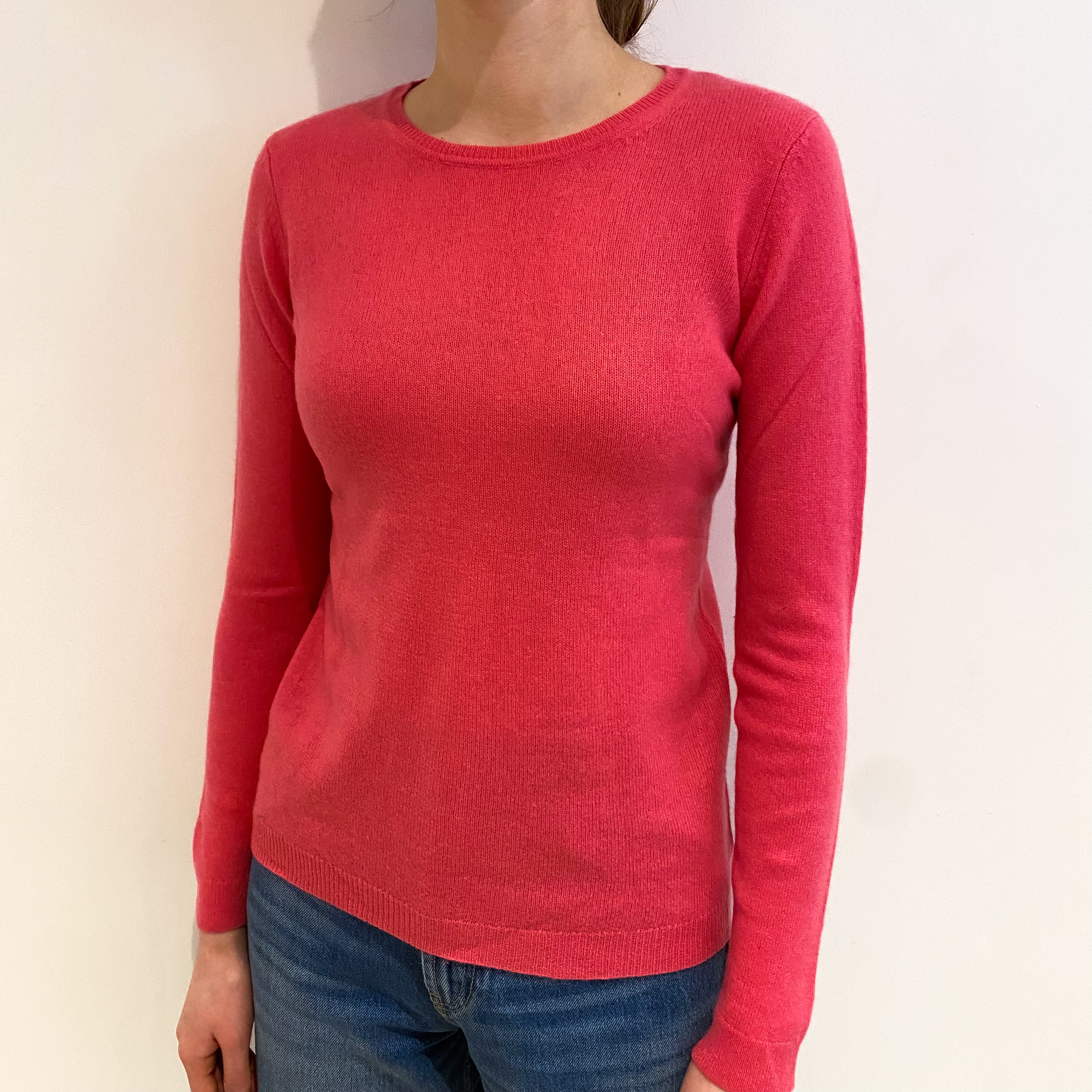 Lupin Pink Cashmere Crew Neck Jumper Extra Small