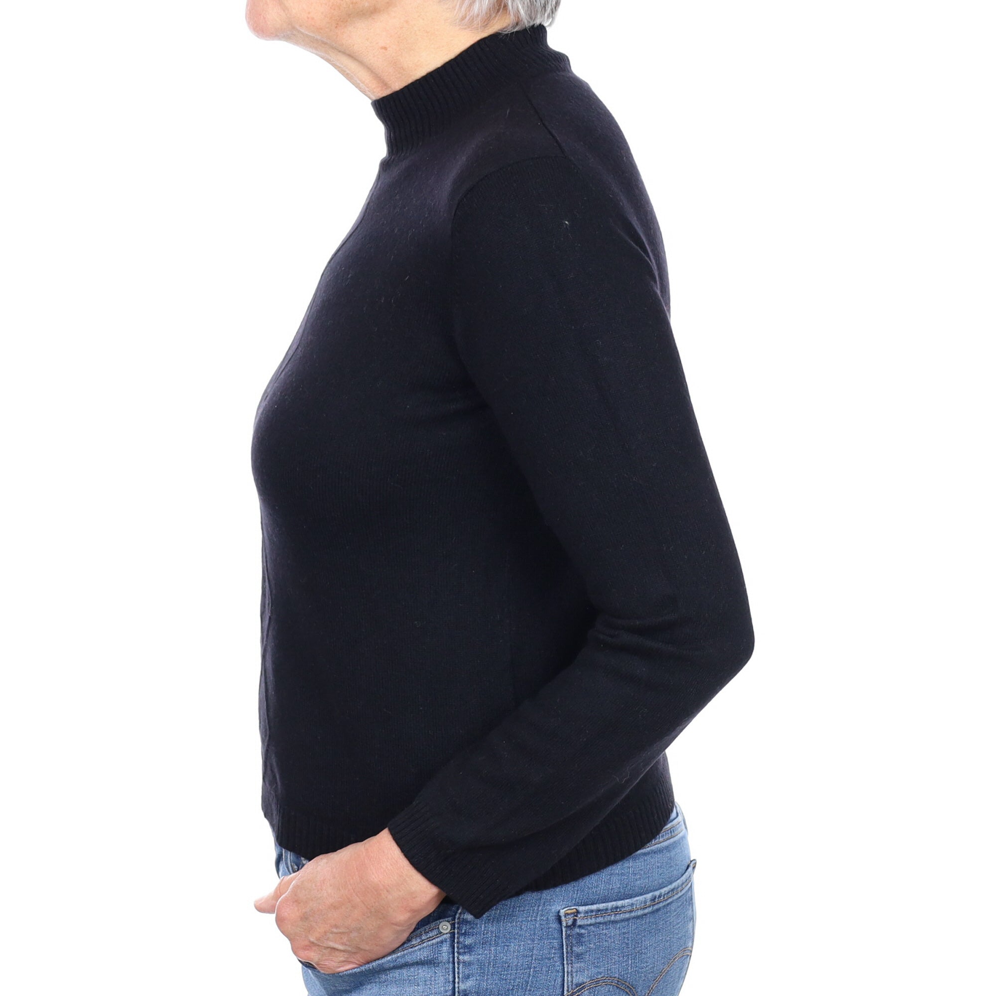 Black Diamond Detail Cashmere Turtle Neck Jumper Medium