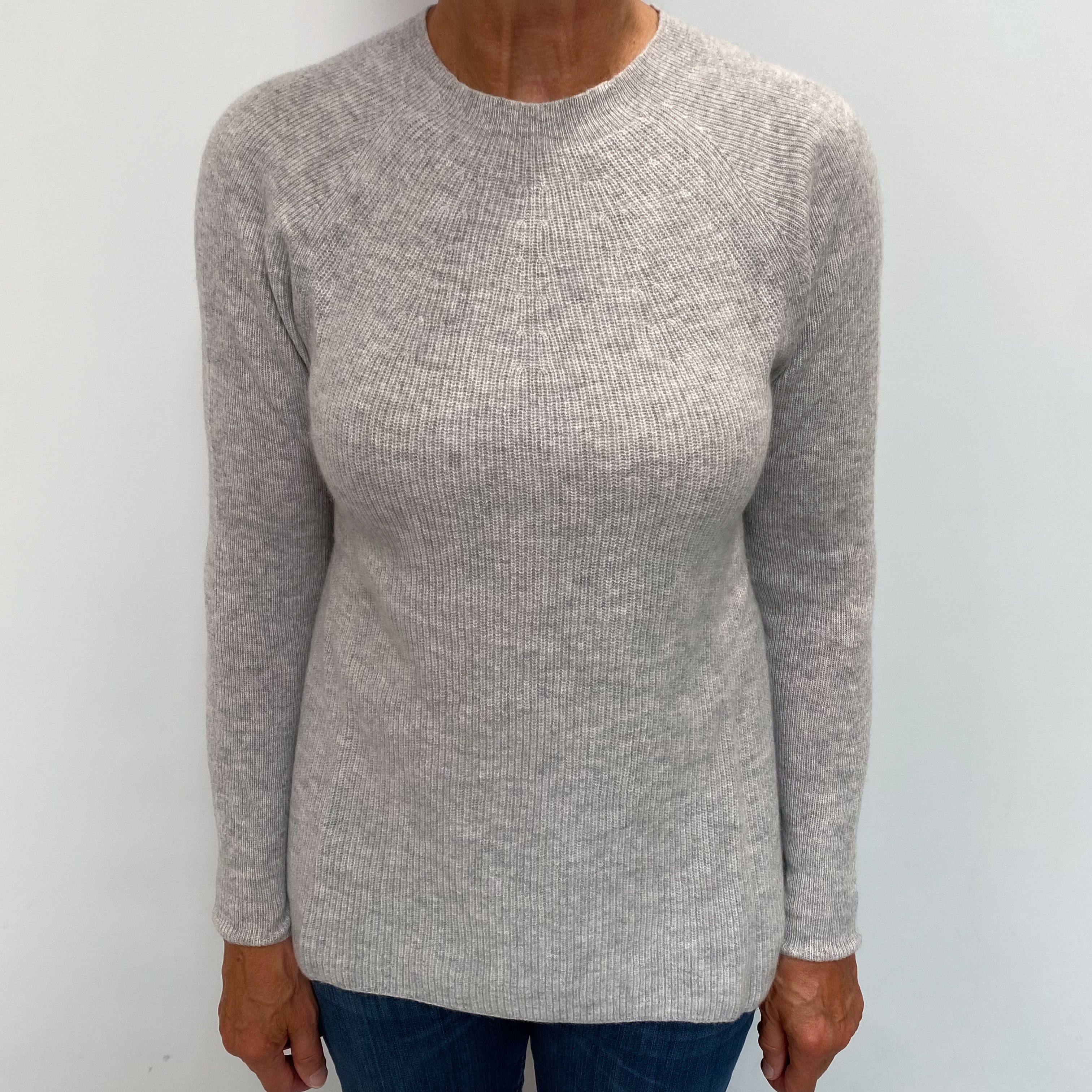 Smoke Grey Cashmere Crew Neck Jumper Medium
