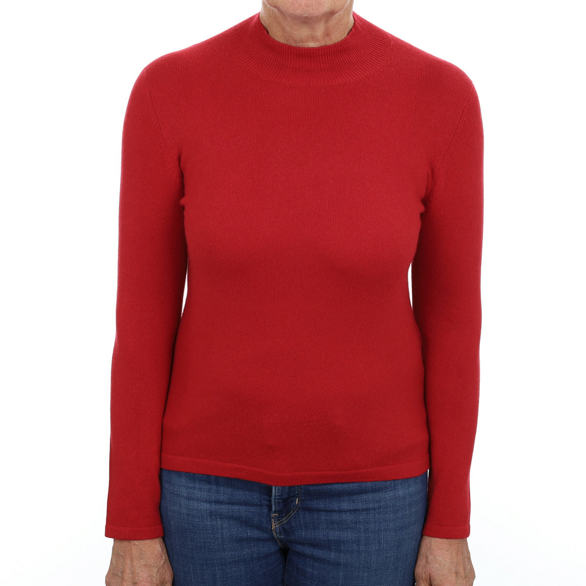 Scarlet Red Cashmere Turtle Neck Jumper Medium