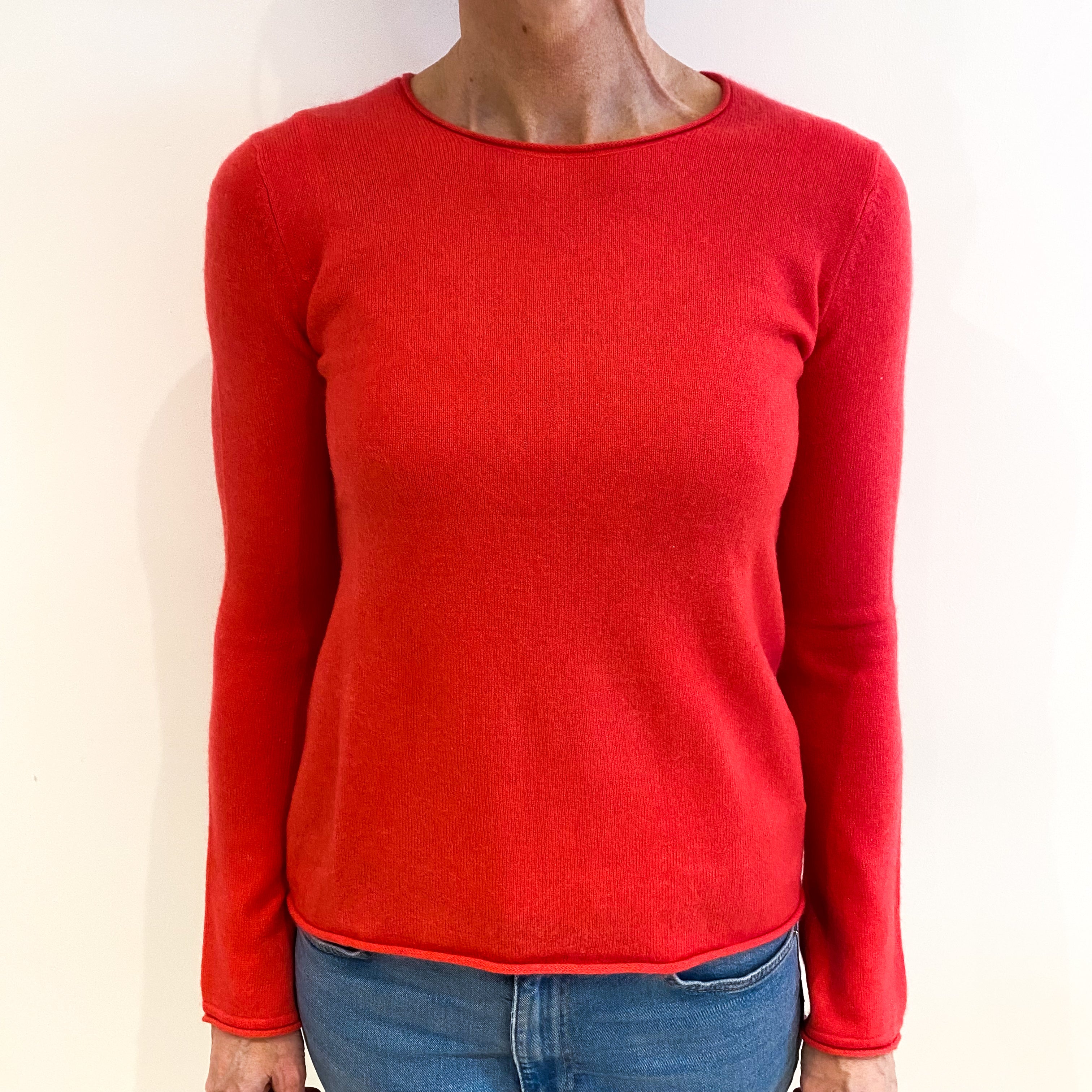 Cranberry Pink Cashmere Crew Neck Jumper Small