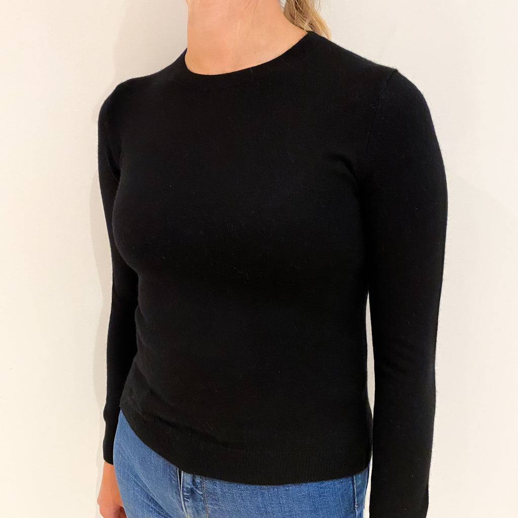 Black Cashmere Crew Neck Jumper Small