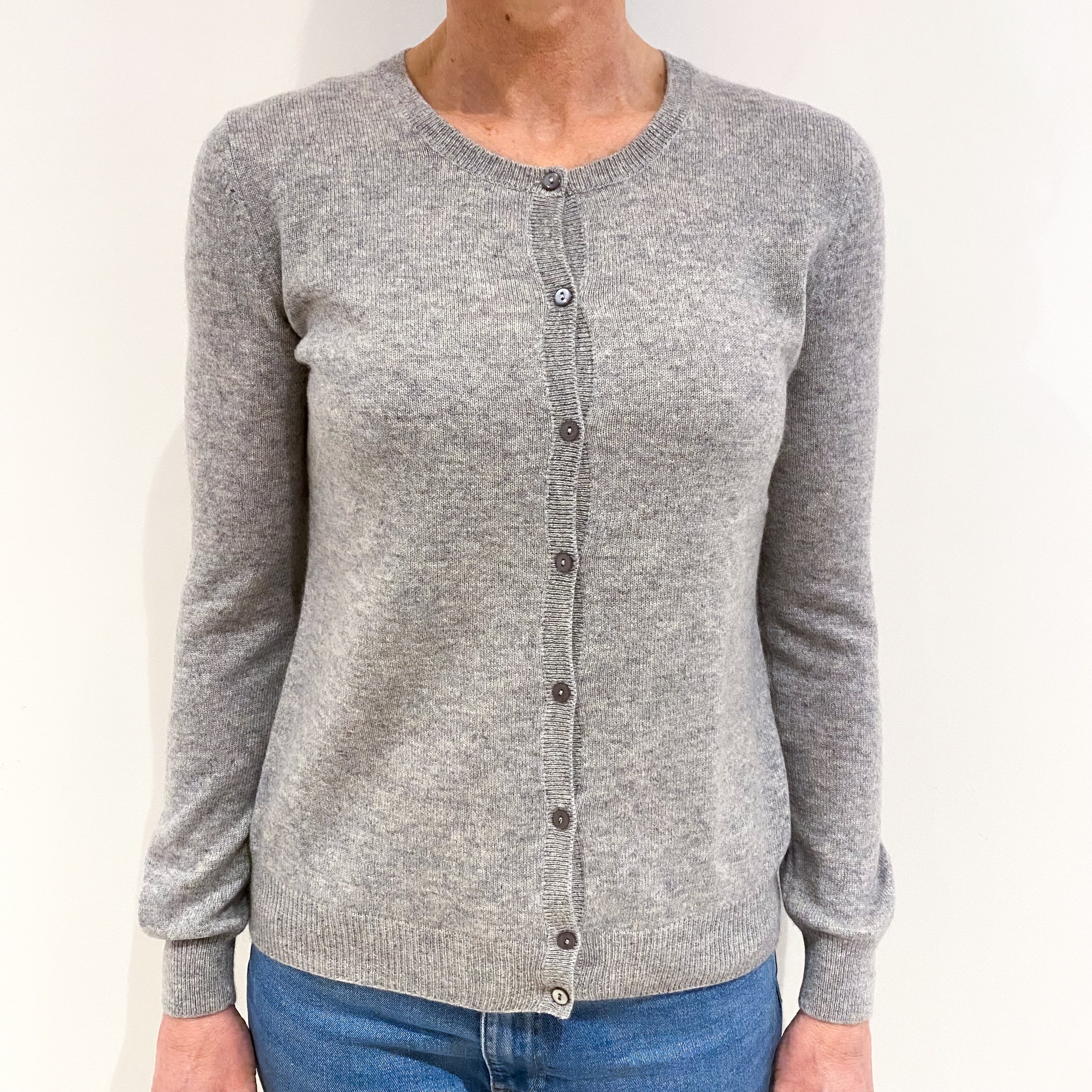 Smoke Grey Cashmere Cardigan Small