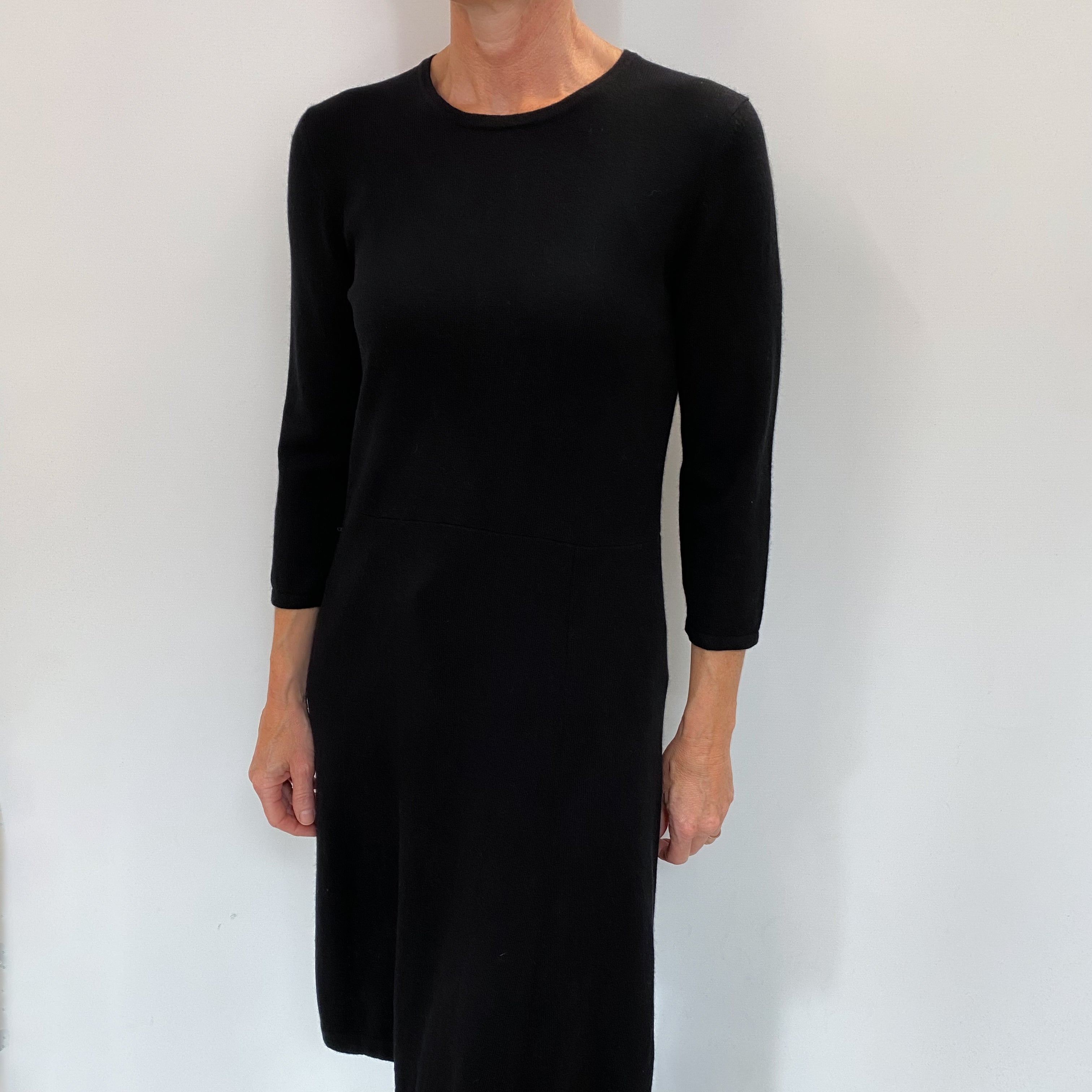 Black Cashmere Crew Neck Dress Small