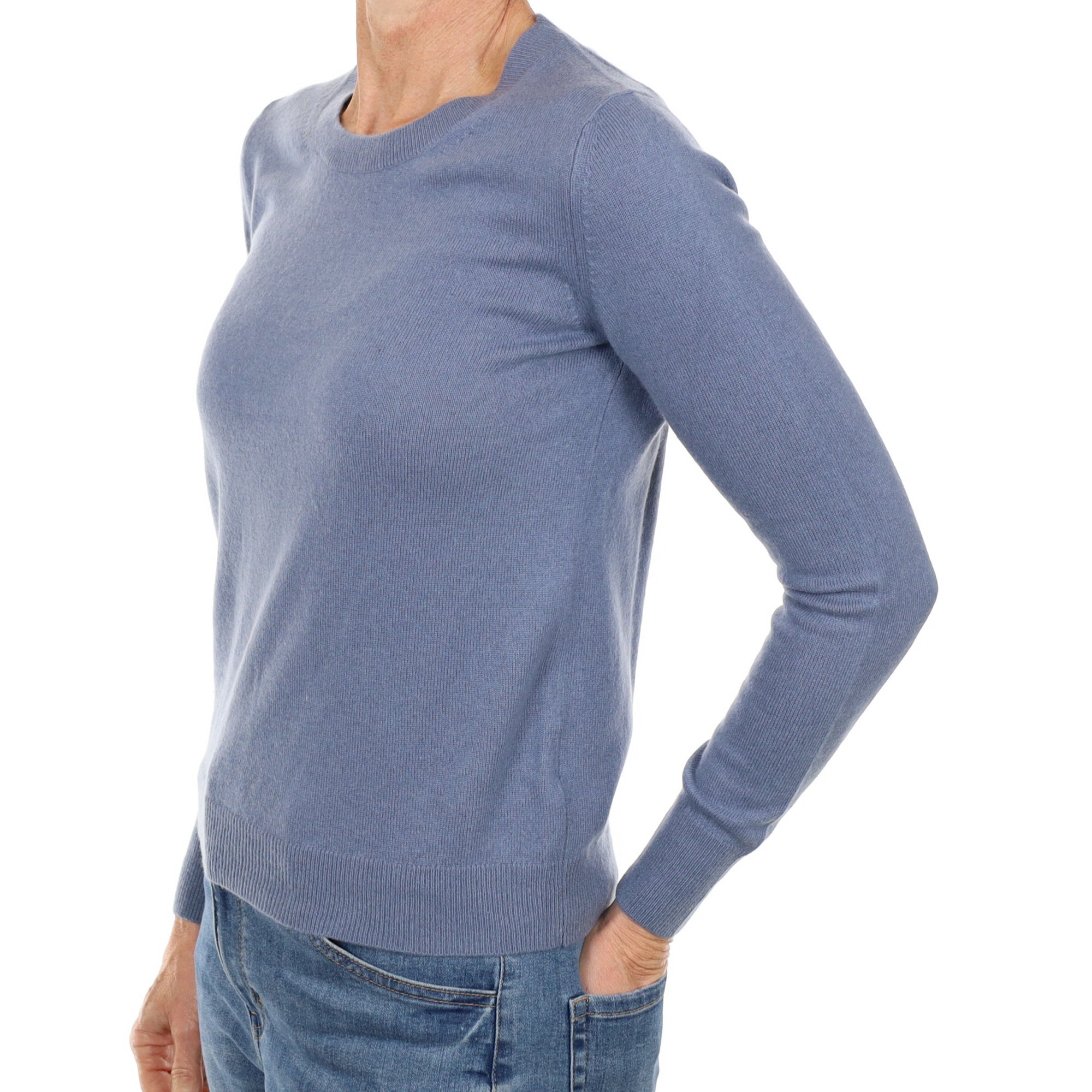 Airforce Blue Cashmere Crew Neck Jumper Small