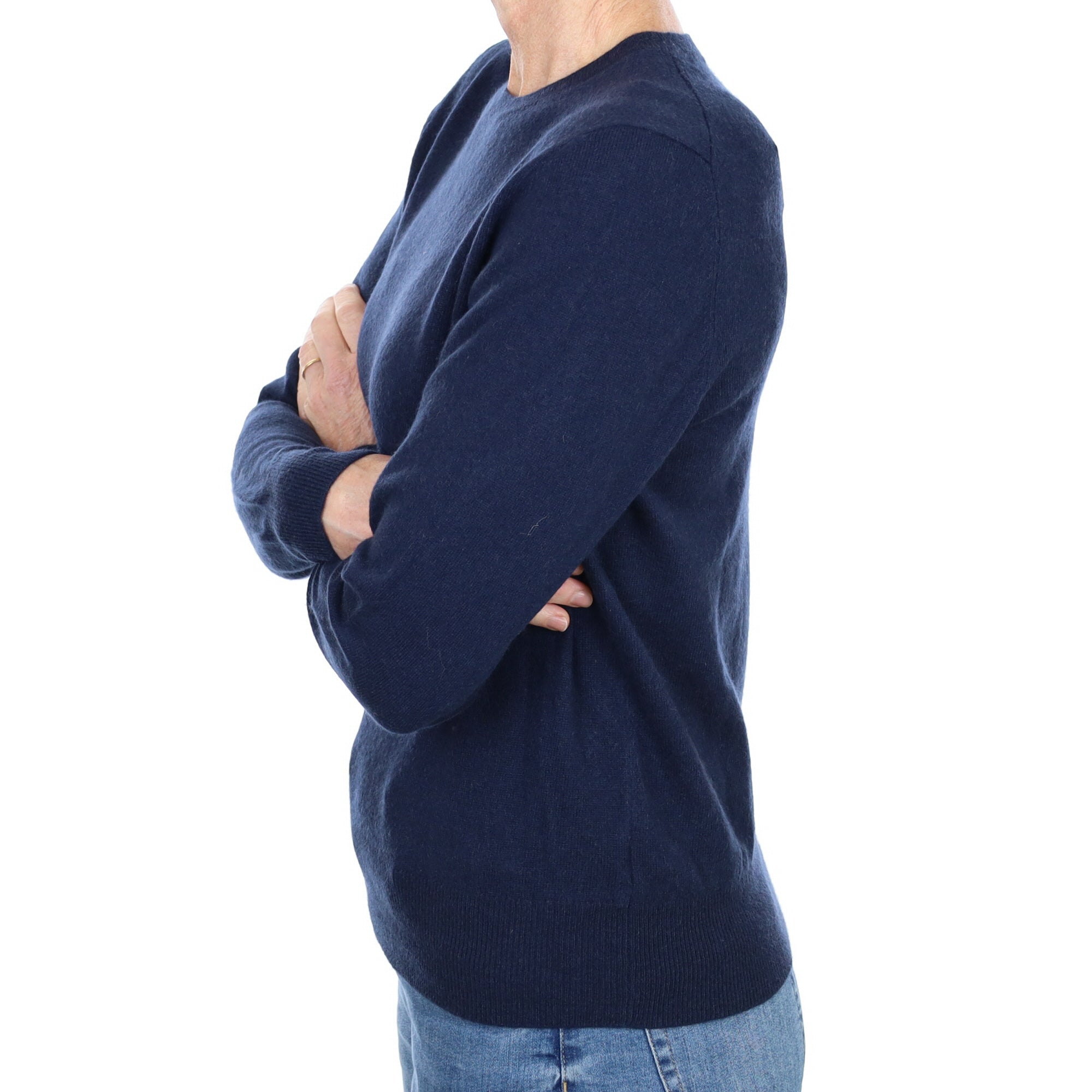 Midnight Navy Cashmere Crew Neck Jumper Small