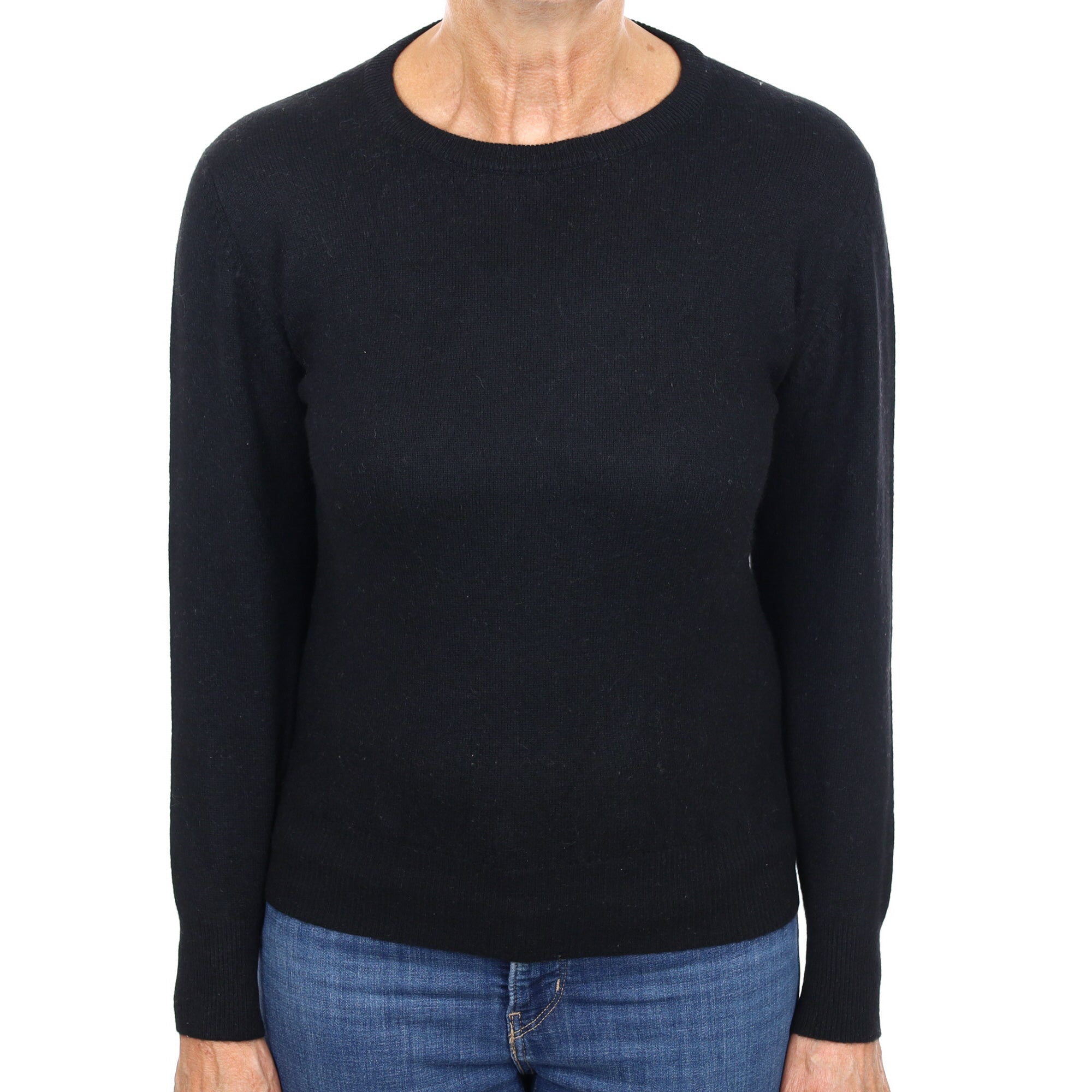 Black Cashmere Crew Neck Jumper Medium